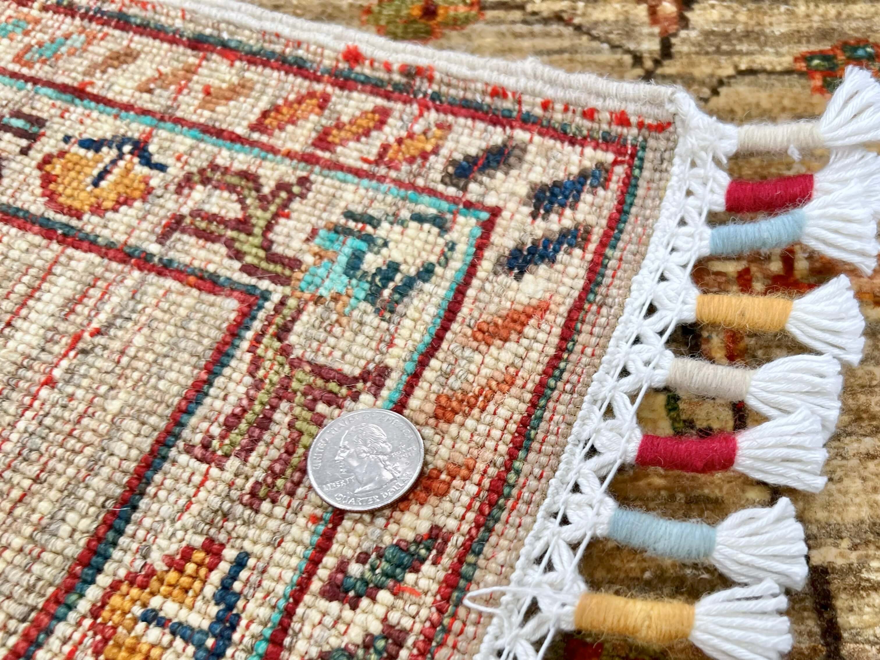 Khorjin (3'03"x4'11") camel/turquoise - Image 5