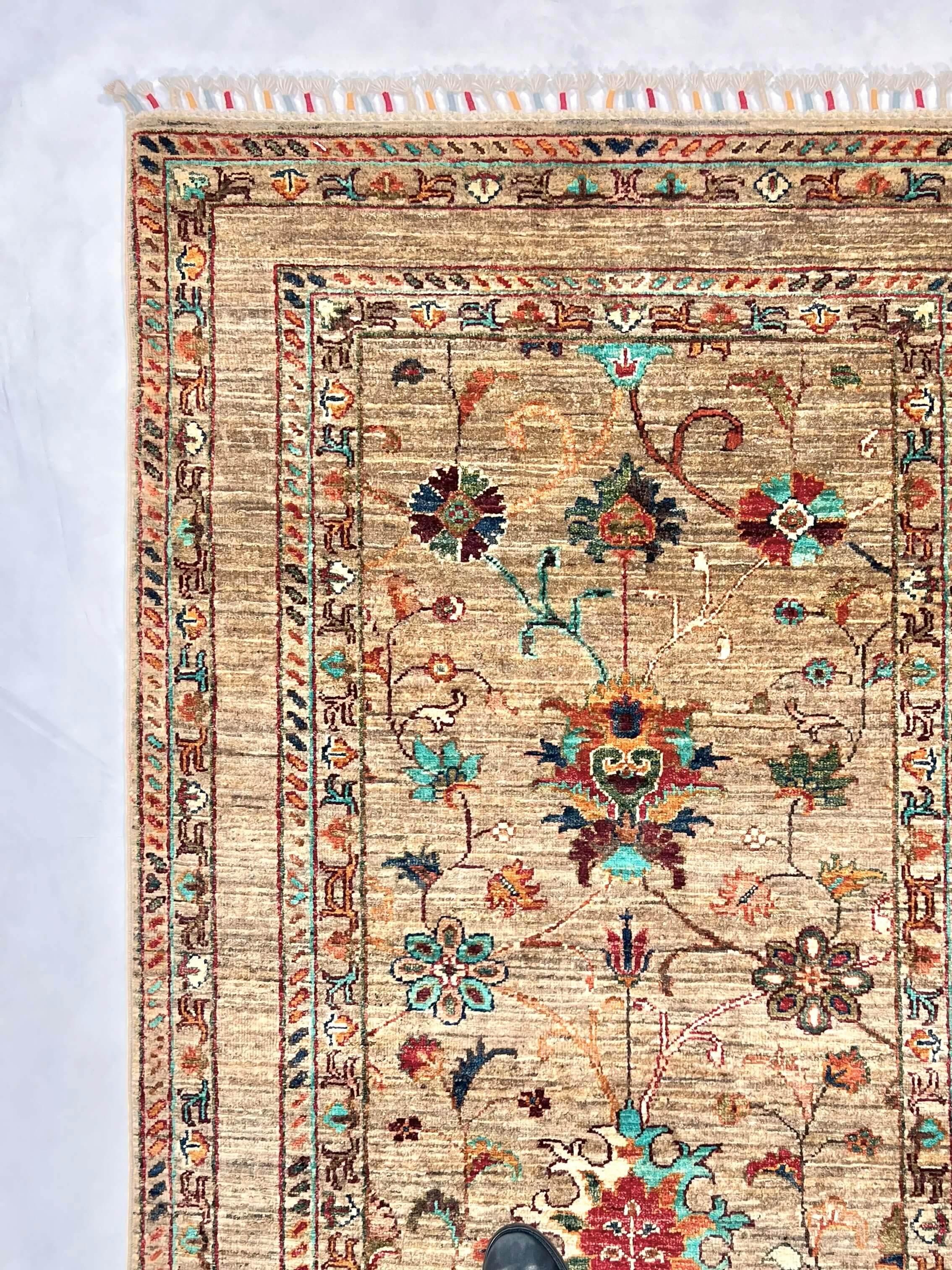 Khorjin (3'03"x4'11") camel/turquoise - Image 6