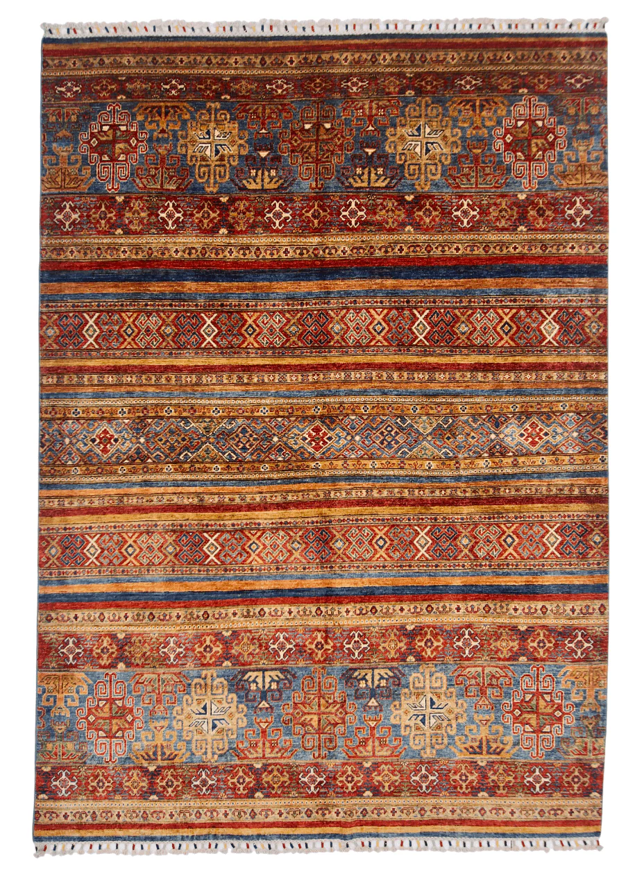 Khorjin (6'01"x8'07") blue/mulitcolor