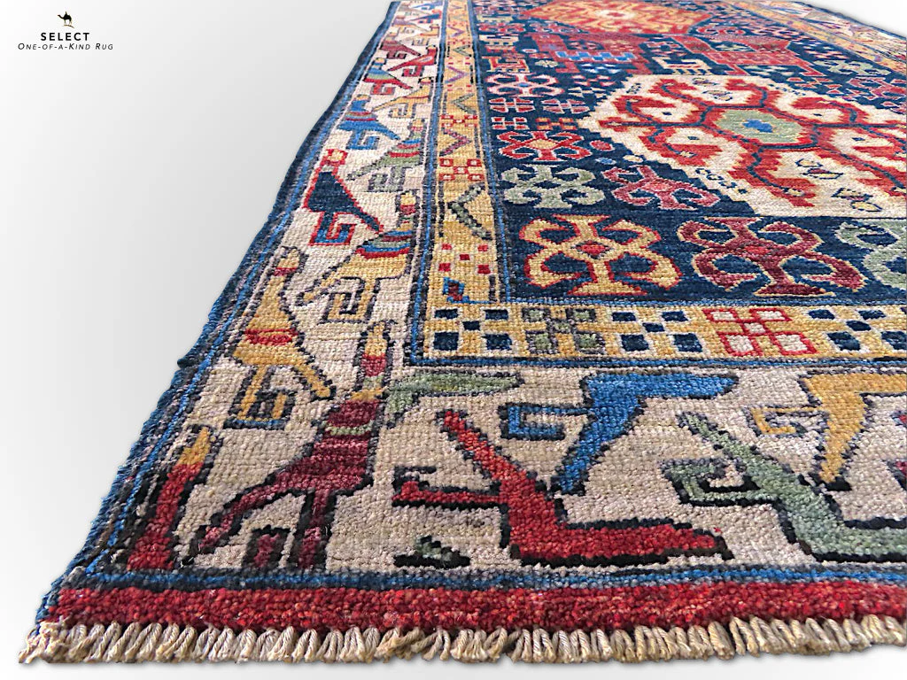 Kuba  blue/ivory 14' Runner - Image 3