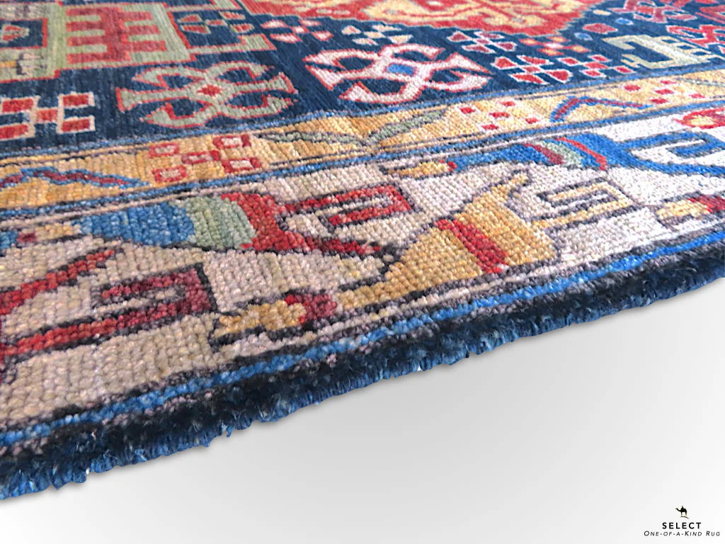 Kuba  blue/ivory 14' Runner - Image 4