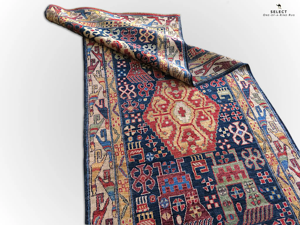 Kuba  blue/ivory 14' Runner - Image 6