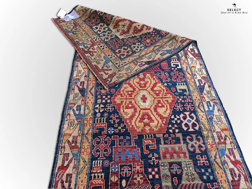 Kuba  blue/ivory 14' Runner - Image 8