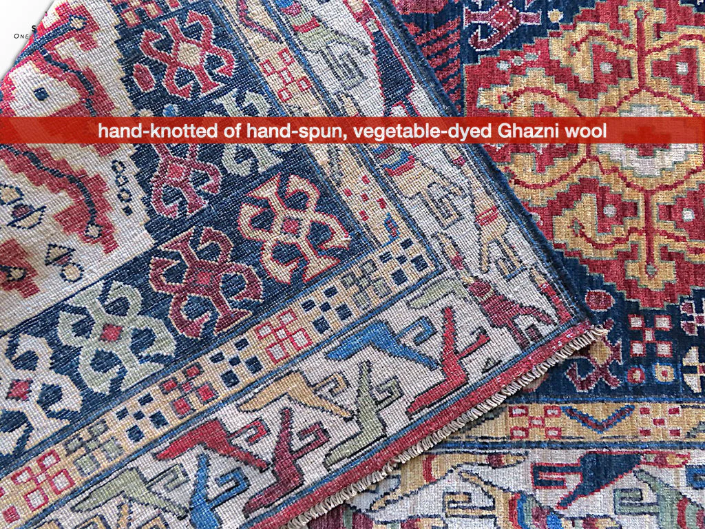 Kuba  blue/ivory 14' Runner - Image 9