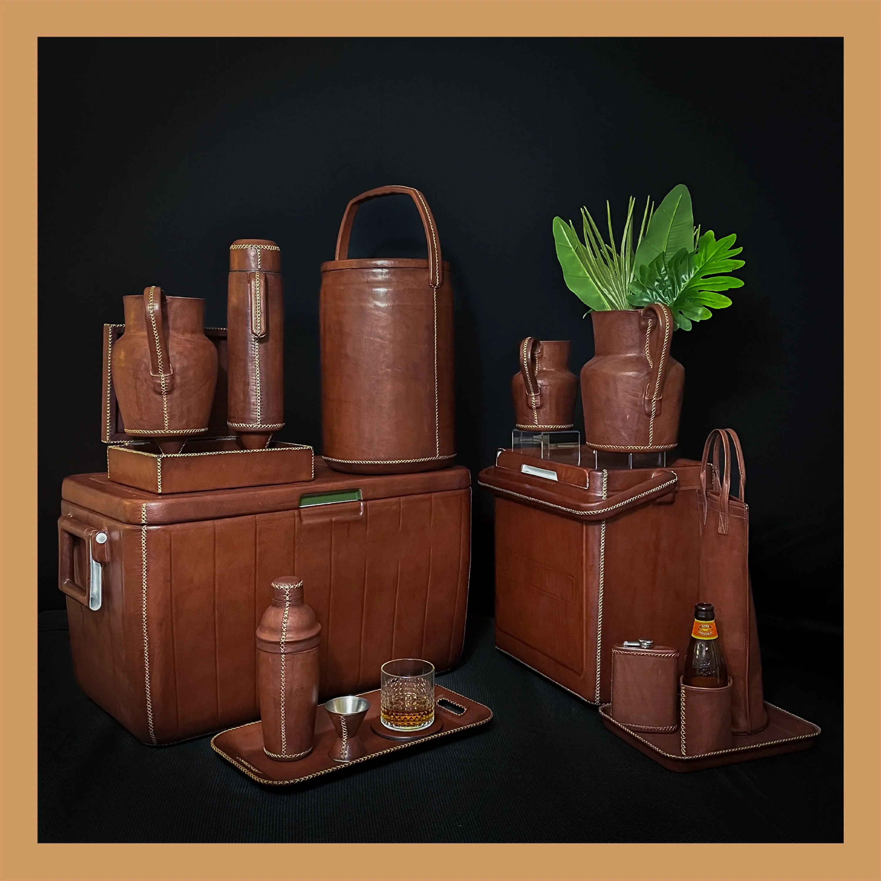 La Fiesta | Tall Leather Cooler with Handle (18Q) - Image 5