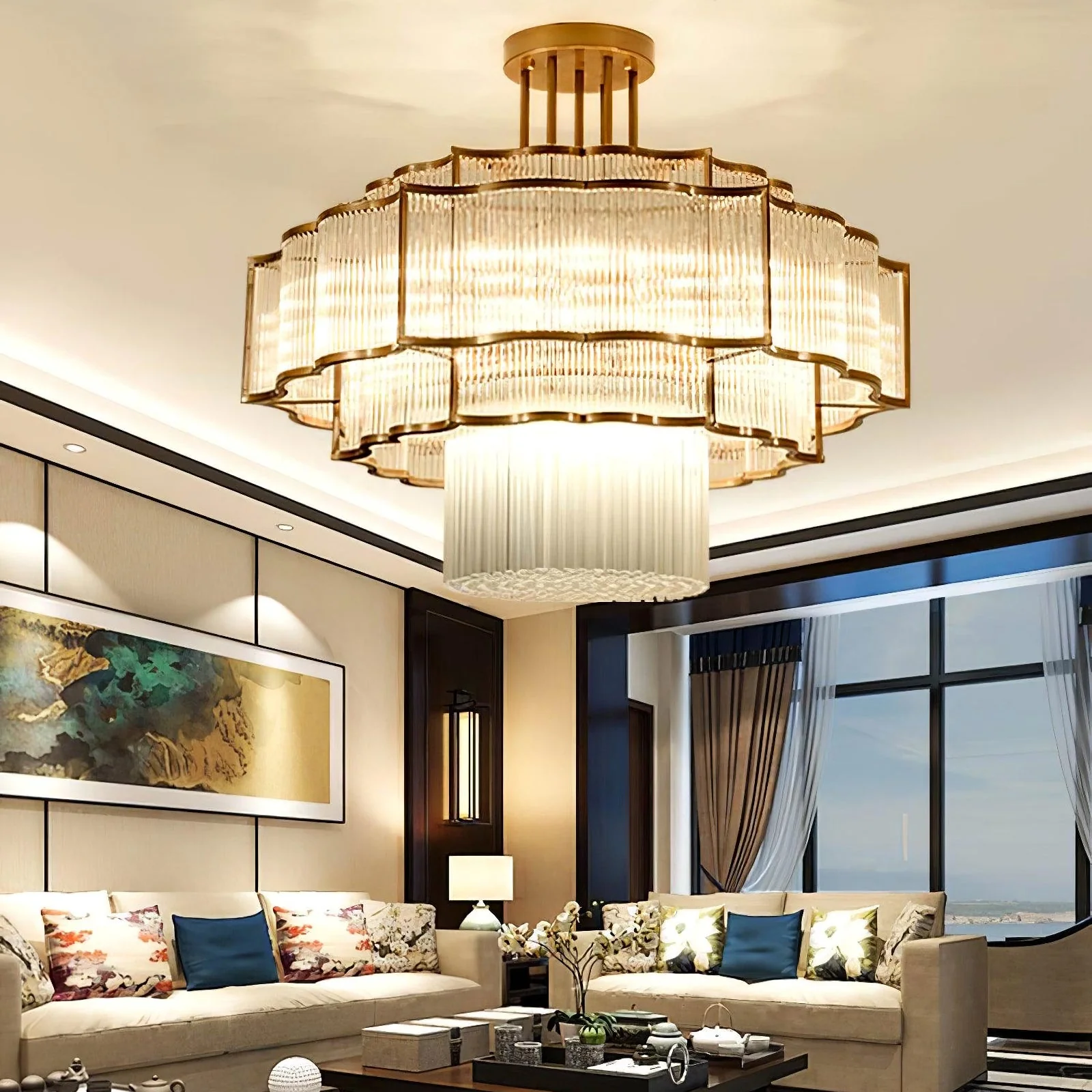 Layered Crystal Ceiling Light - Image 2