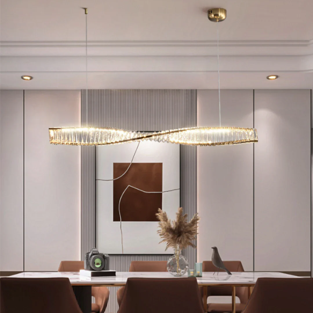 Linear Luxury Spiral Crystal Chandelier - Image 10