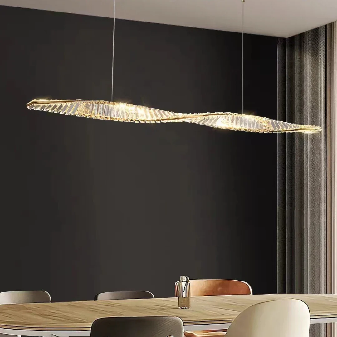 Linear Luxury Spiral Crystal Chandelier - Image 13