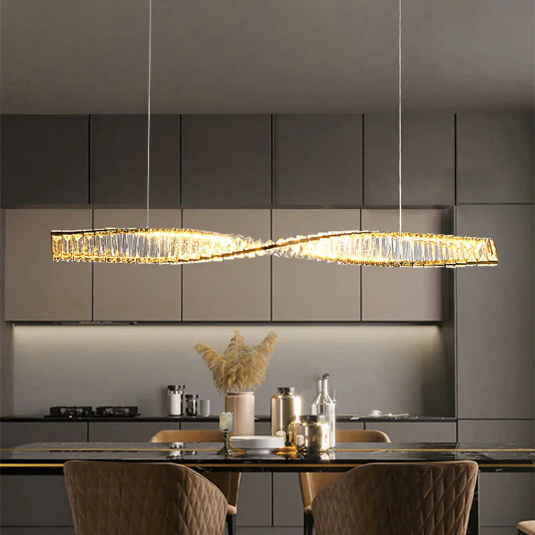 Linear Luxury Spiral Crystal Chandelier - Image 4