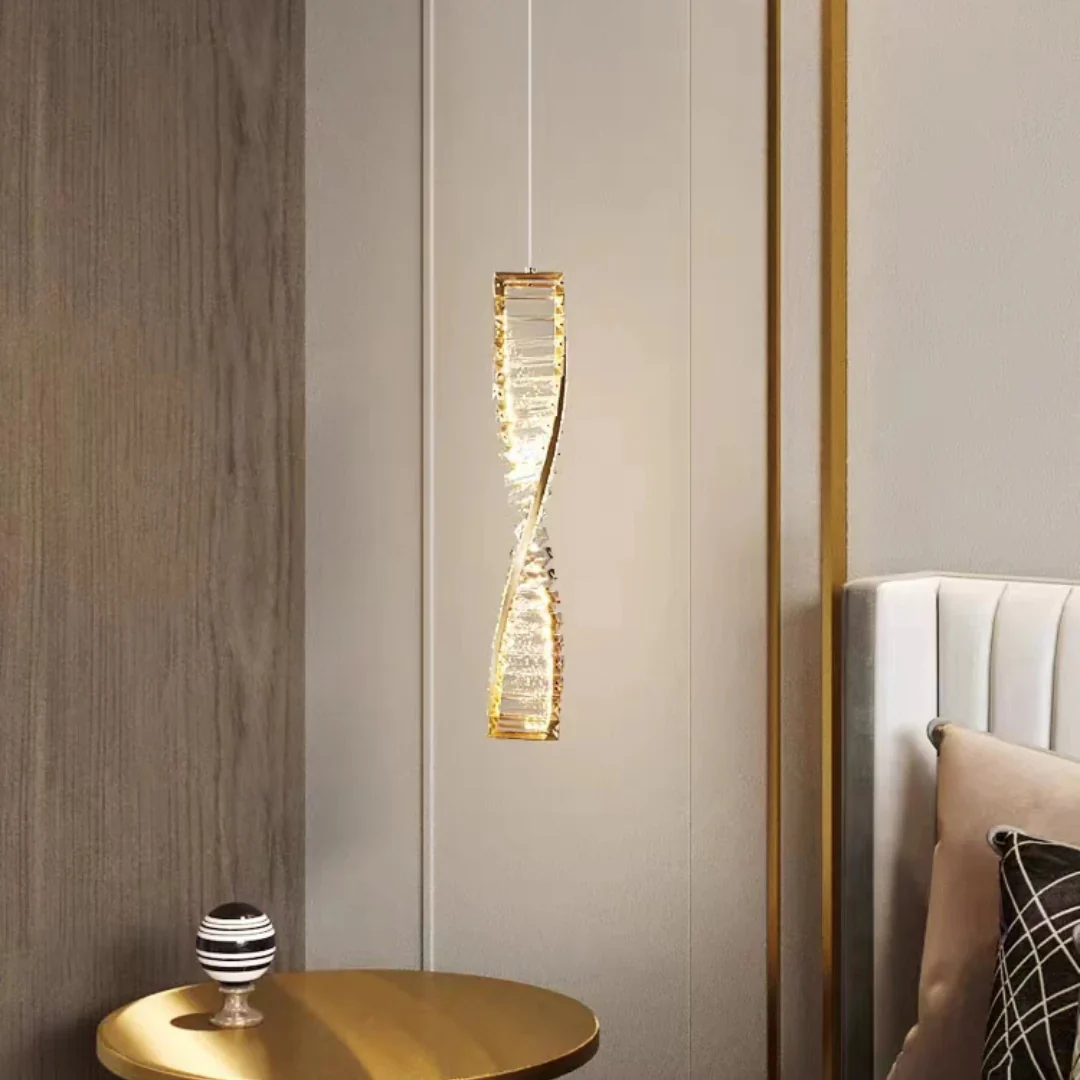 Linear Luxury Spiral Crystal Chandelier - Image 5