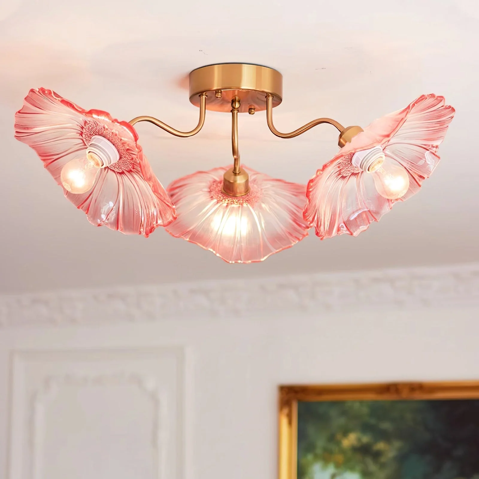 Lotus Leaf Glass Ceiling Lamp - Image 10