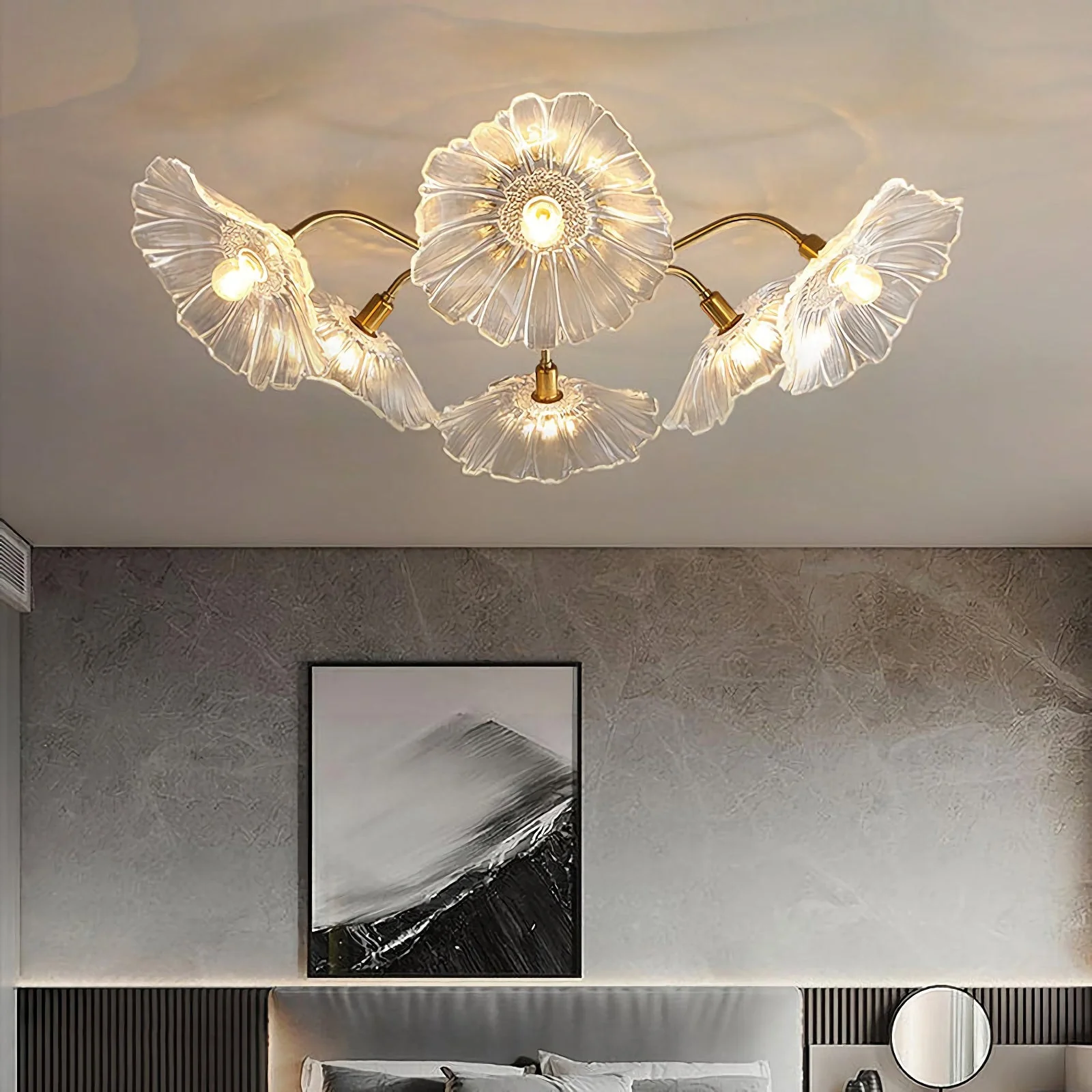 Lotus Leaf Glass Ceiling Lamp - Image 15