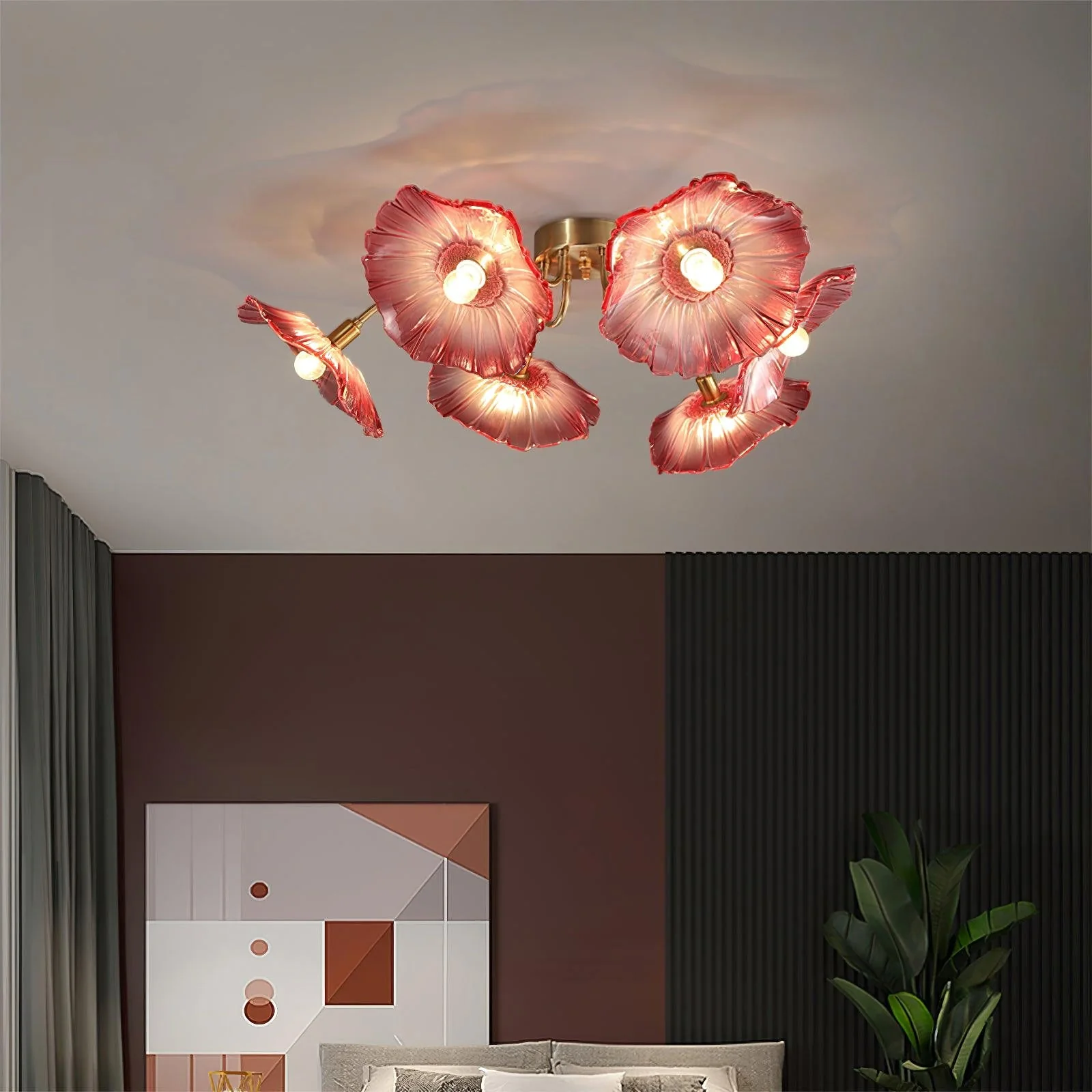 Lotus Leaf Glass Ceiling Lamp - Image 16