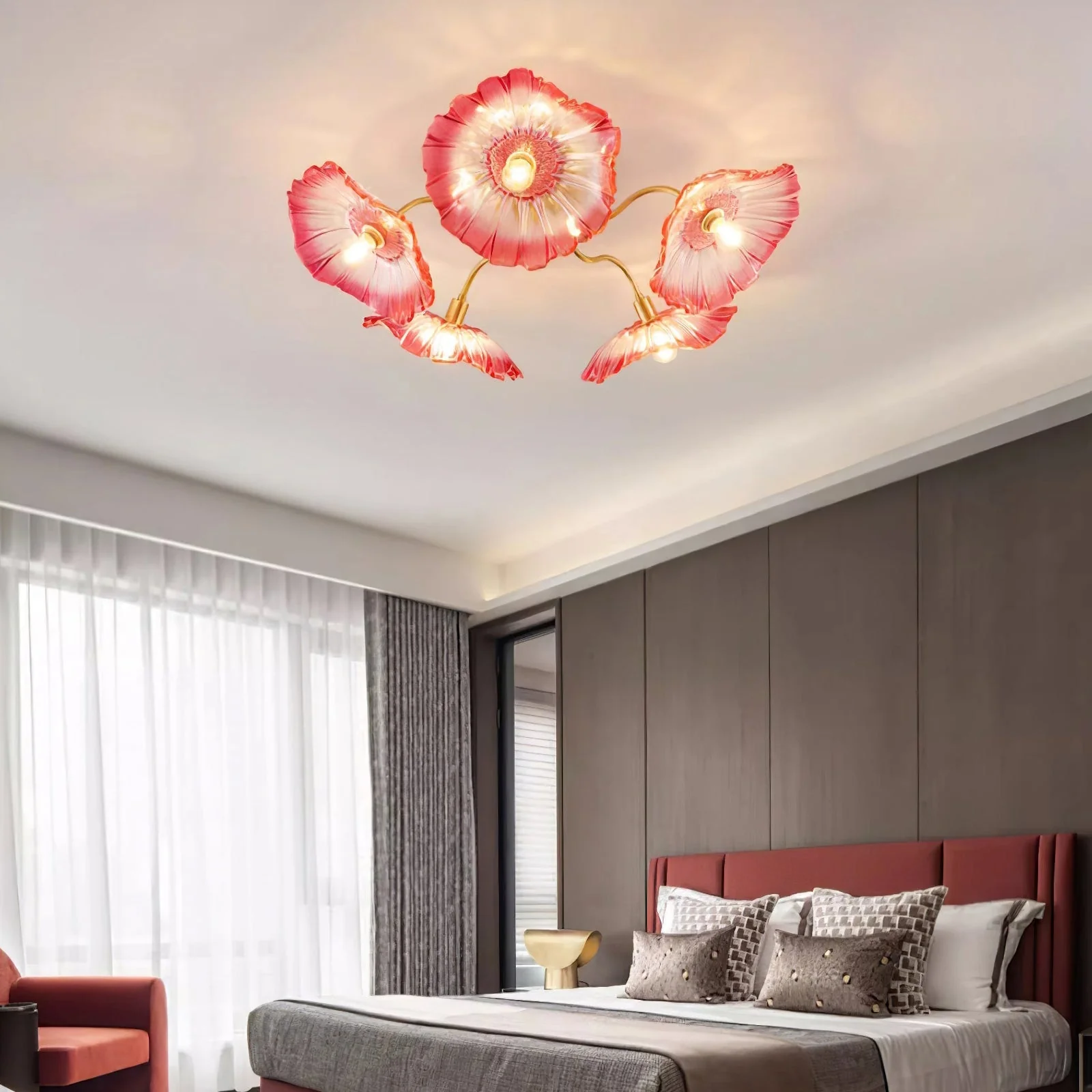 Lotus Leaf Glass Ceiling Lamp - Image 19