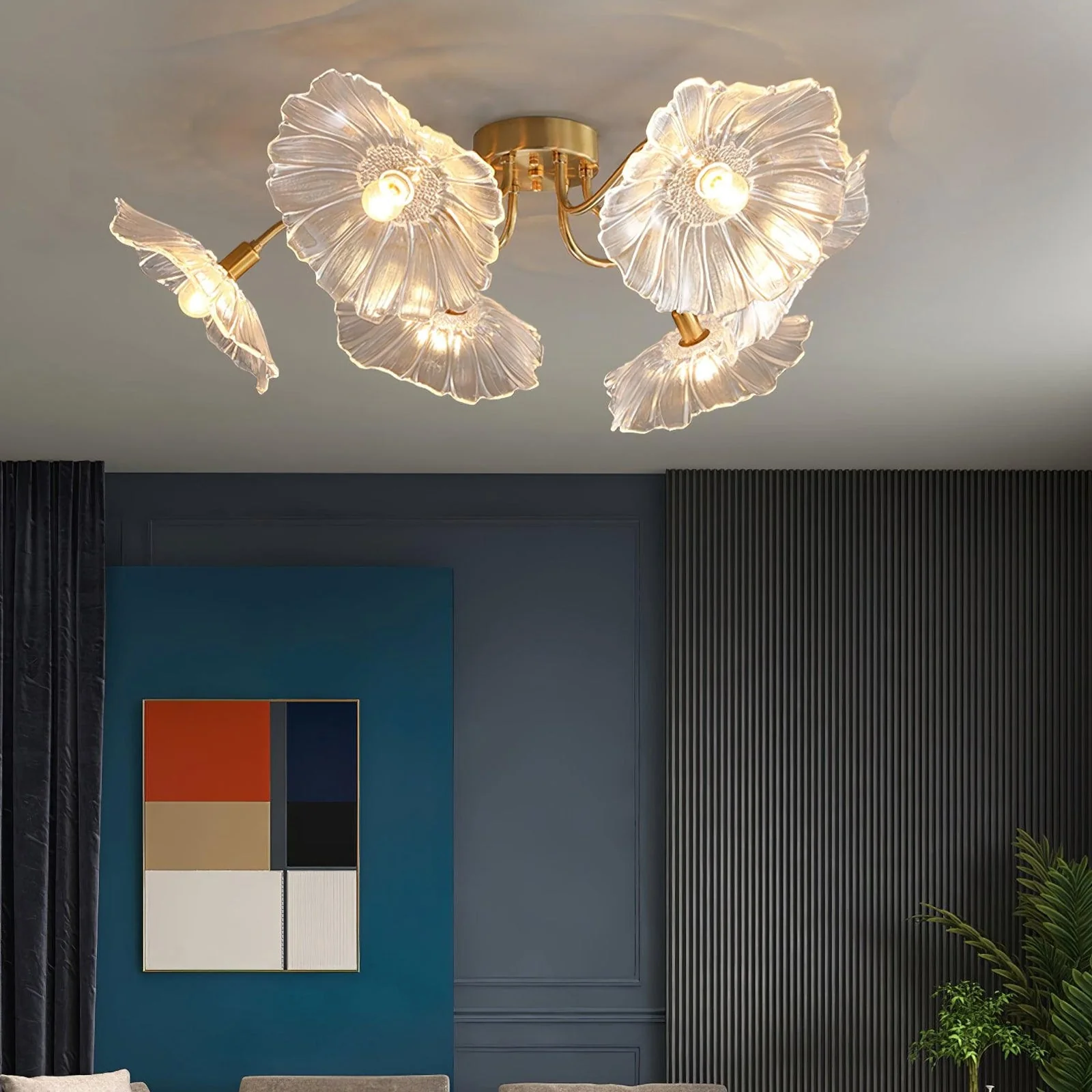 Lotus Leaf Glass Ceiling Lamp - Image 20