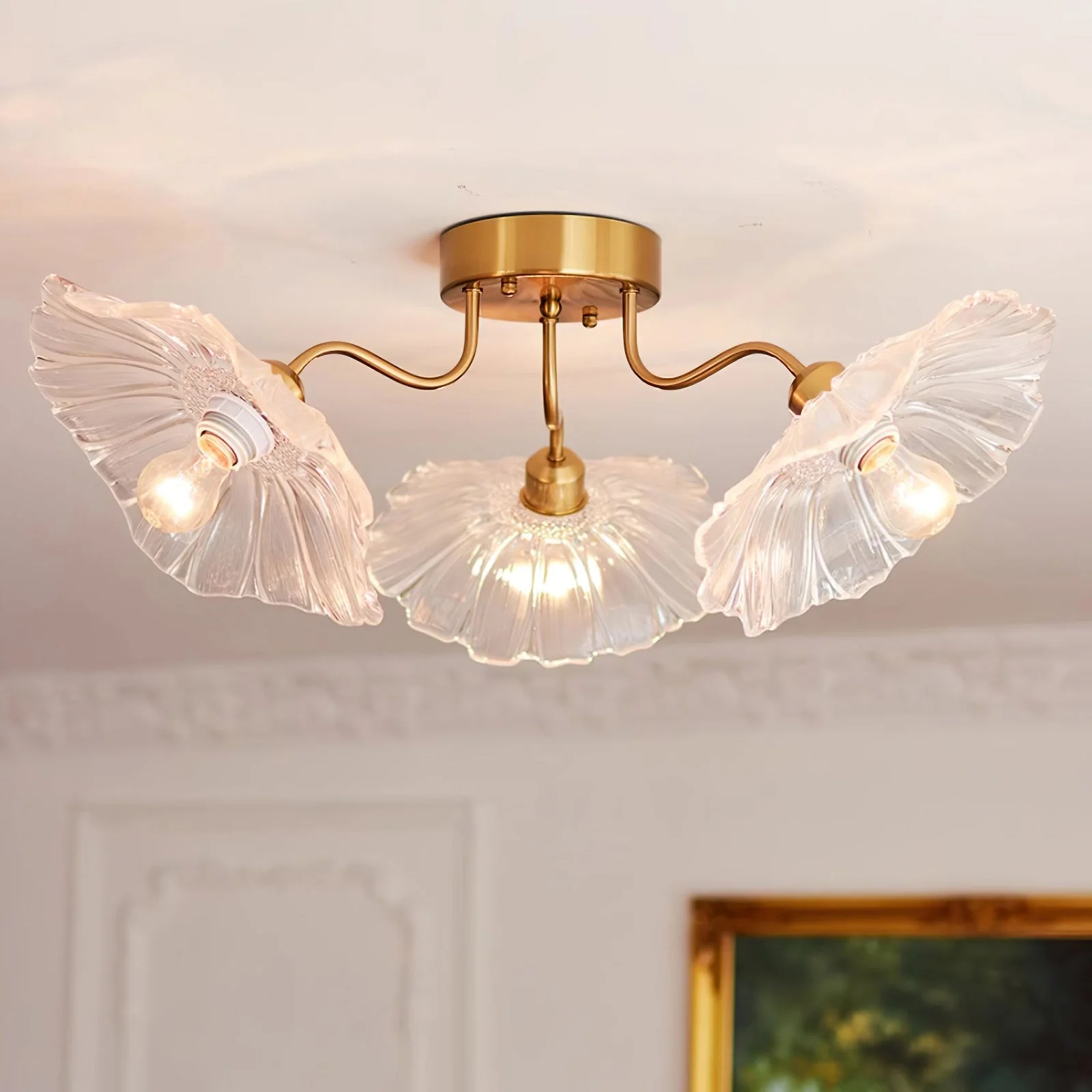 Lotus Leaf Glass Ceiling Lamp - Image 21