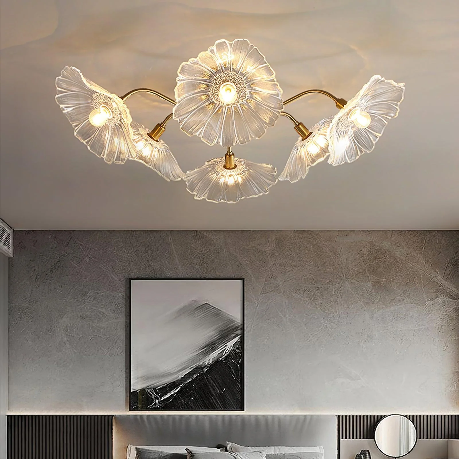 Lotus Leaf Glass Ceiling Lamp - Image 4