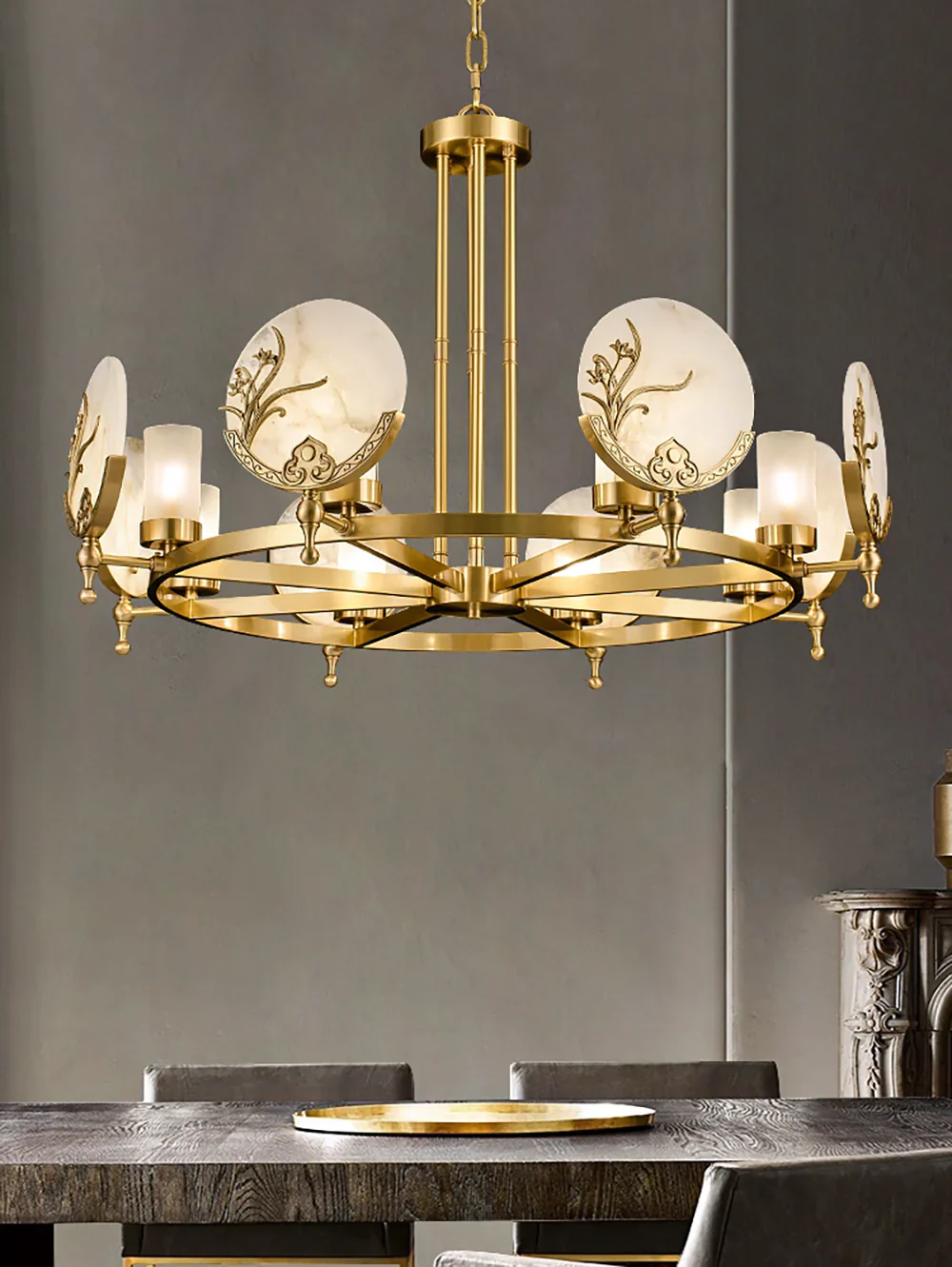 Luxury Marble Amalthea Copper Chandelier - Image 3