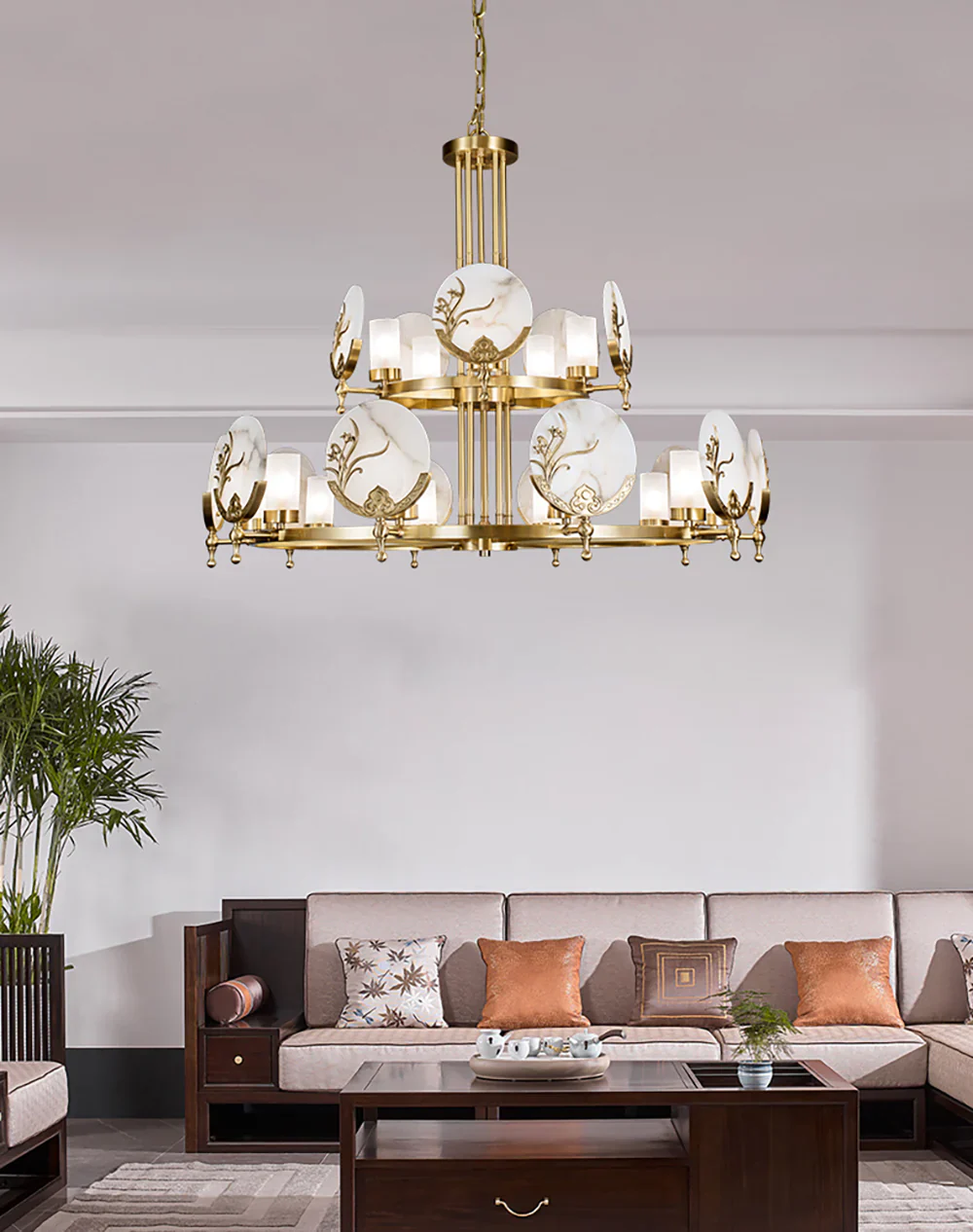 Luxury Marble Amalthea Copper Chandelier - Image 4