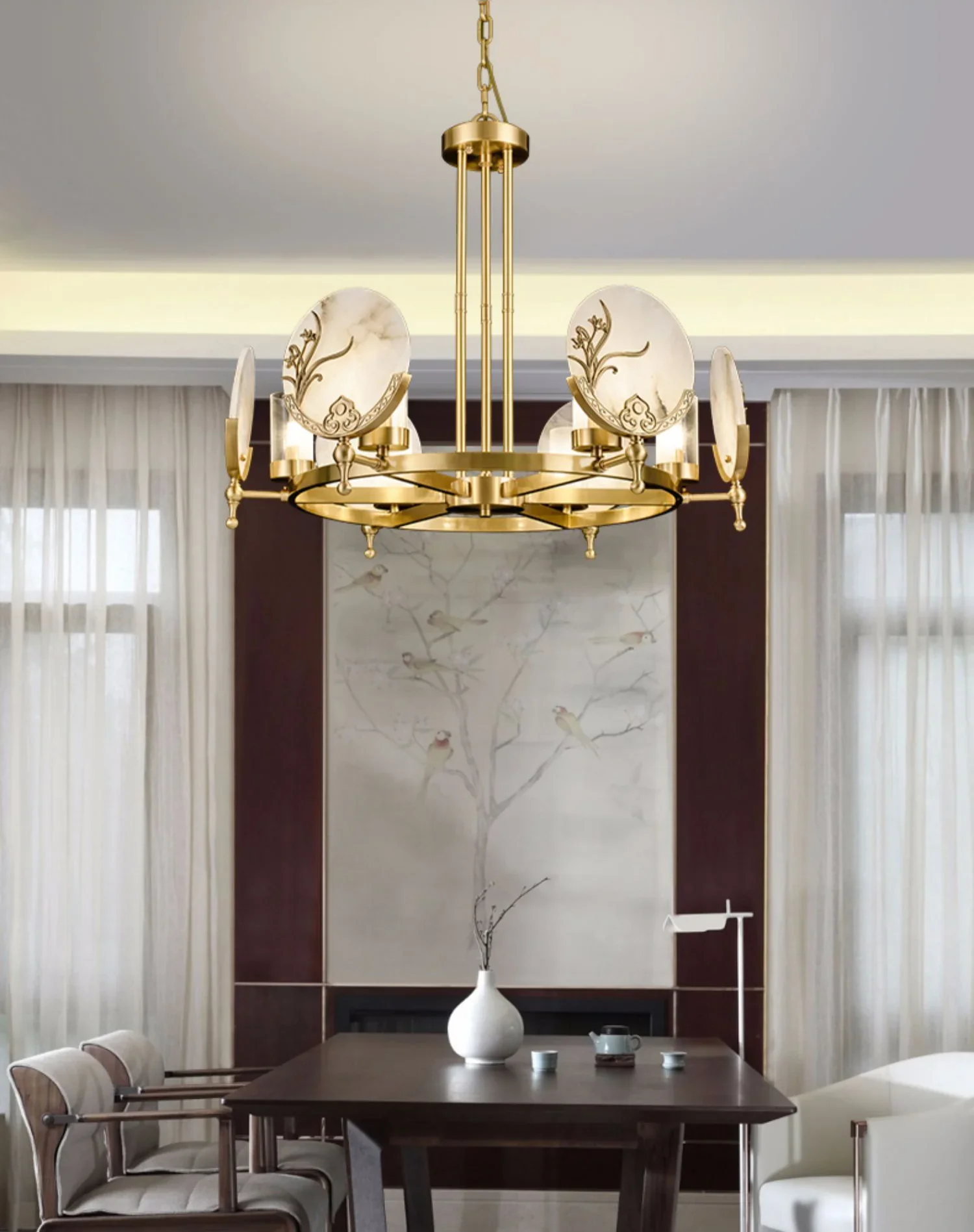 Luxury Marble Amalthea Copper Chandelier - Image 5