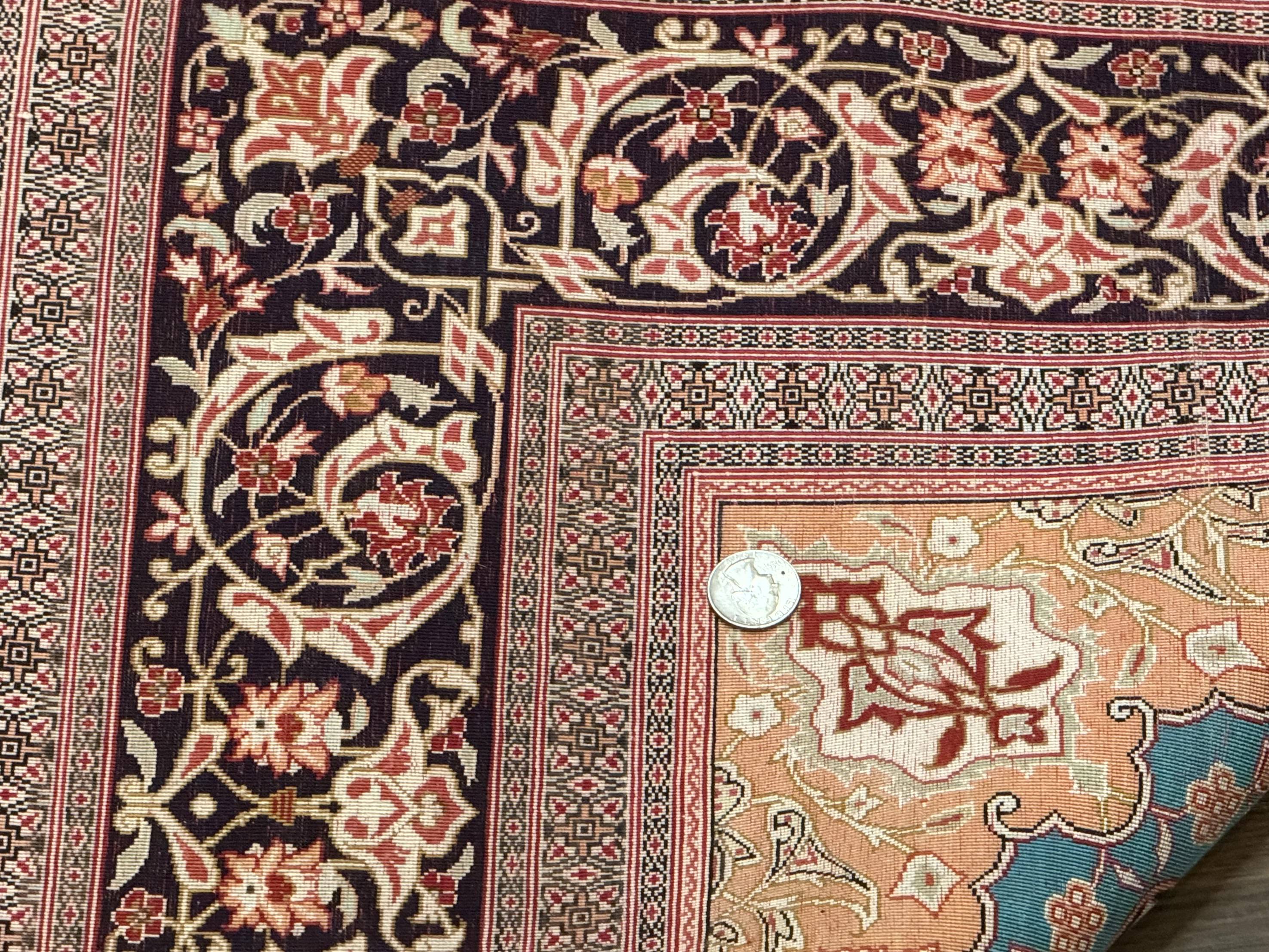 Magnificent Persian Qum Silk Rug 3x5, Exceptionally Fine 780 KPSI, Signed, Rare - Image 10