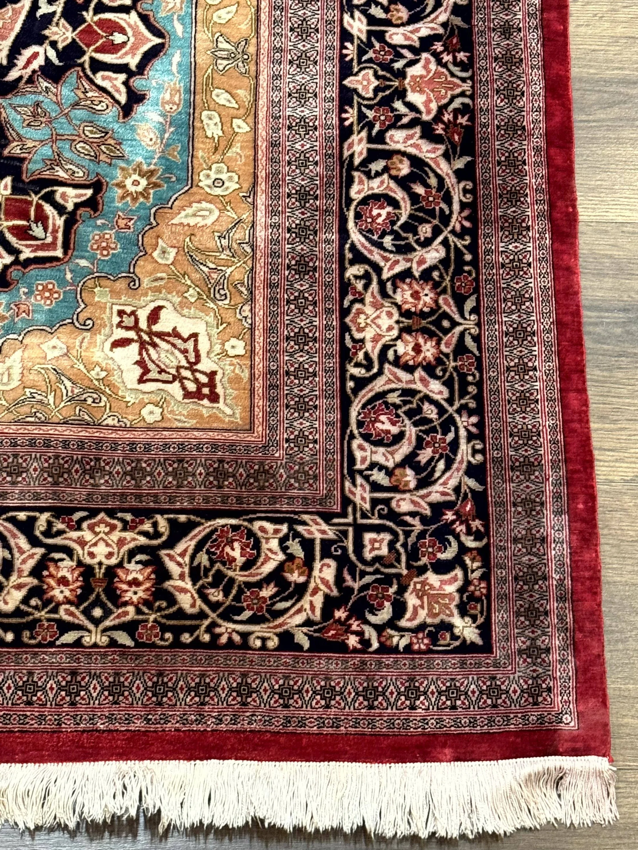 Magnificent Persian Qum Silk Rug 3x5, Exceptionally Fine 780 KPSI, Signed, Rare - Image 9