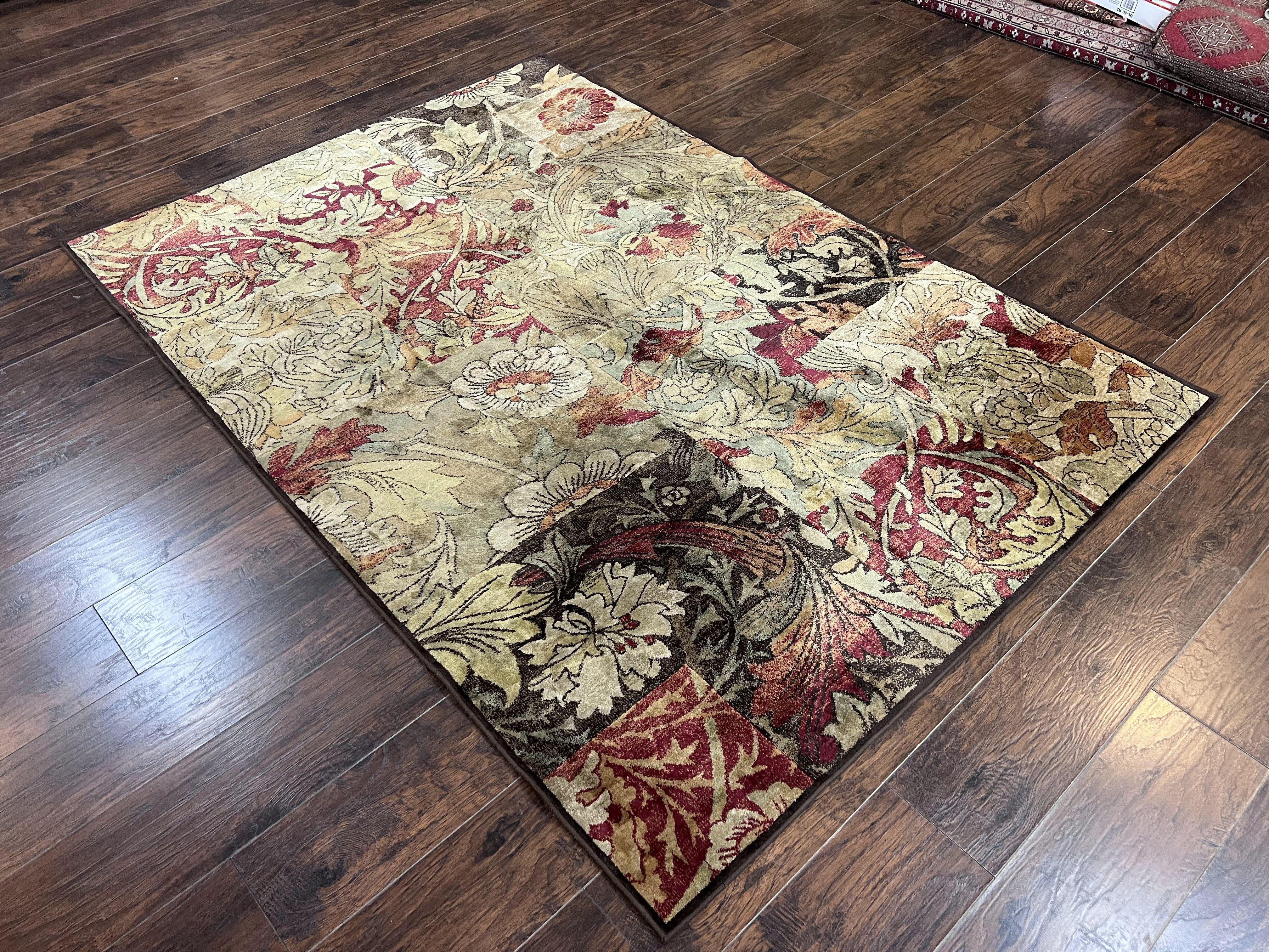 Modern Abstract Area Rug 5x7, Floral Design, Contemporary Carpet 5 x 7, Multicolor - Image 12