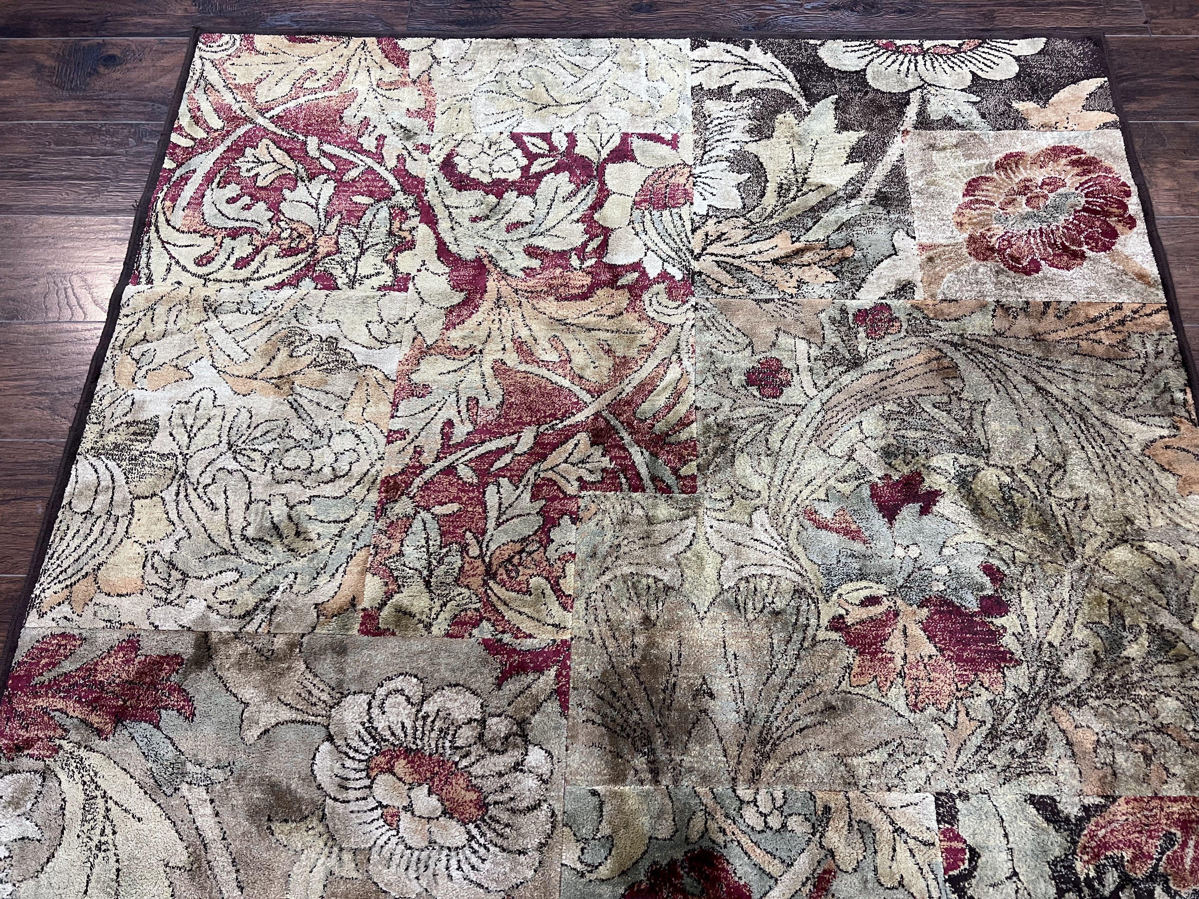 Modern Abstract Area Rug 5x7, Floral Design, Contemporary Carpet 5 x 7, Multicolor - Image 4