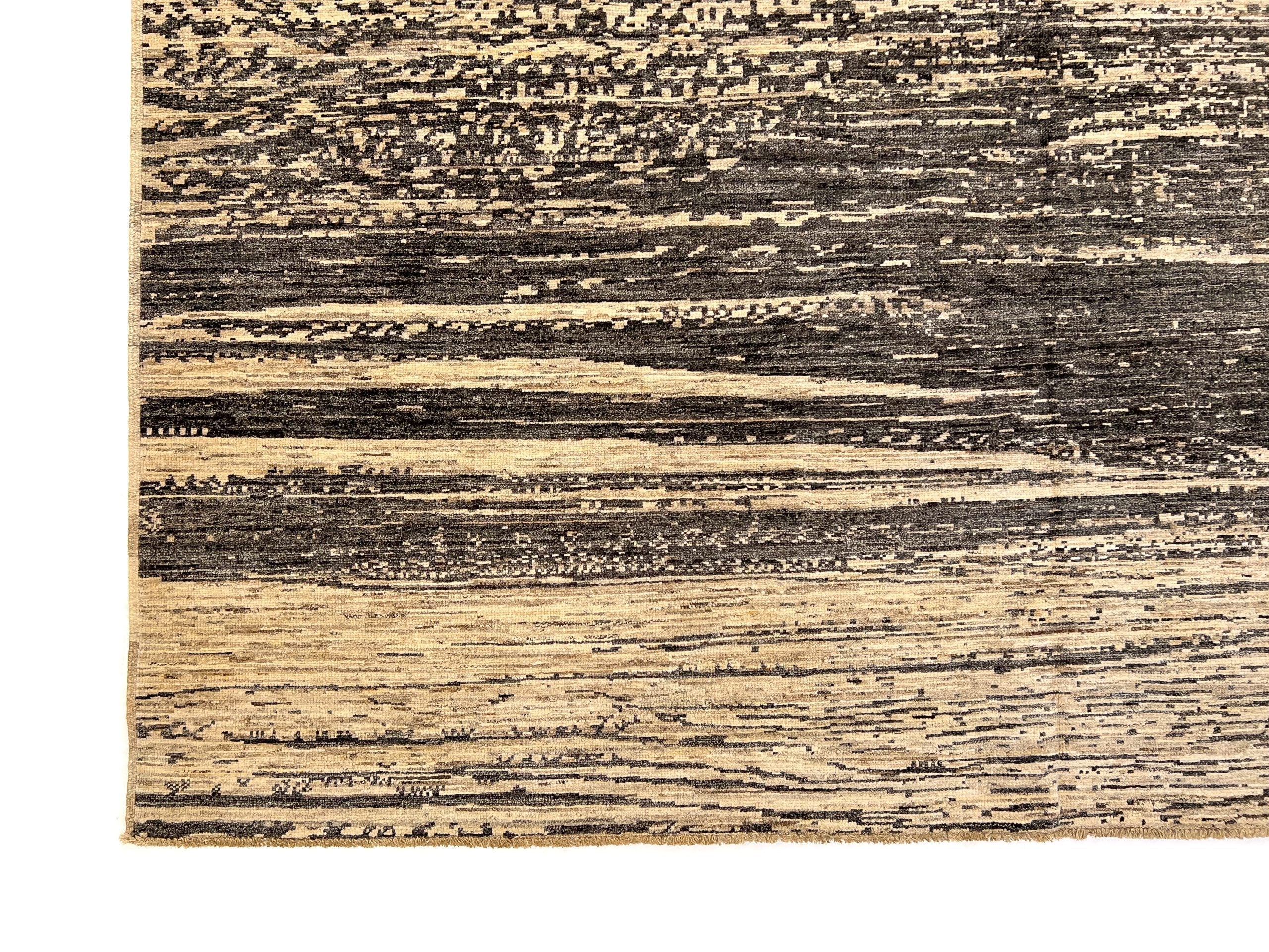 Modern Afghan Gabbeh (8'00"x9'10") dark natural/undyed - Image 2