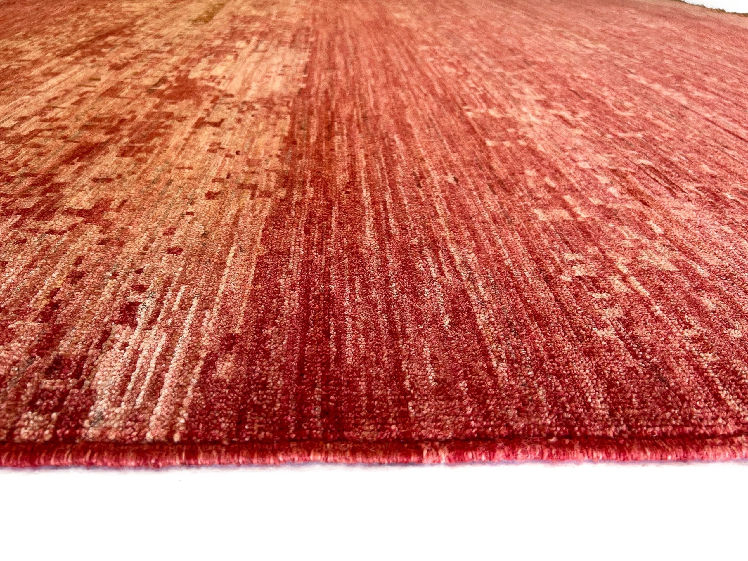 Modern Afghan Gabbeh (9'01"x11'10") coral - Image 5