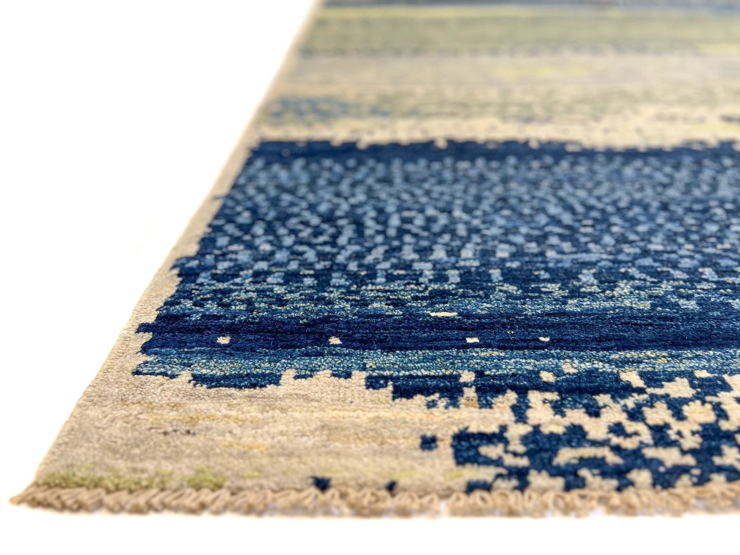 Modern Afghan Gabbeh (9'02"x12'01") blues/green - Image 3