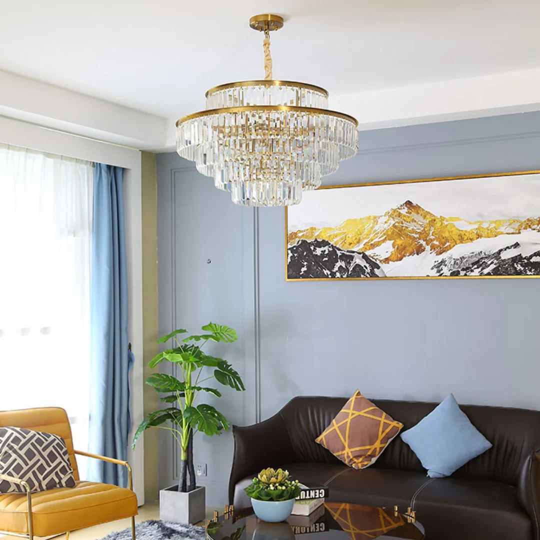 Modern Crystal Gold Chandelier - Image 11