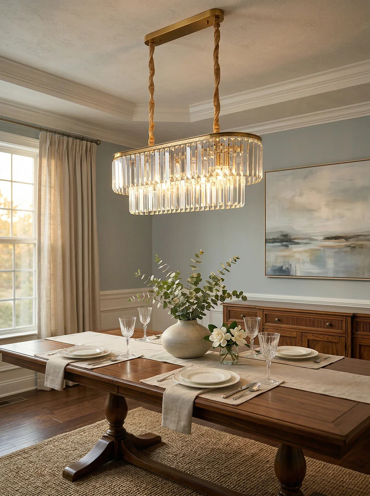 Modern Crystal Gold Chandelier - Image 3