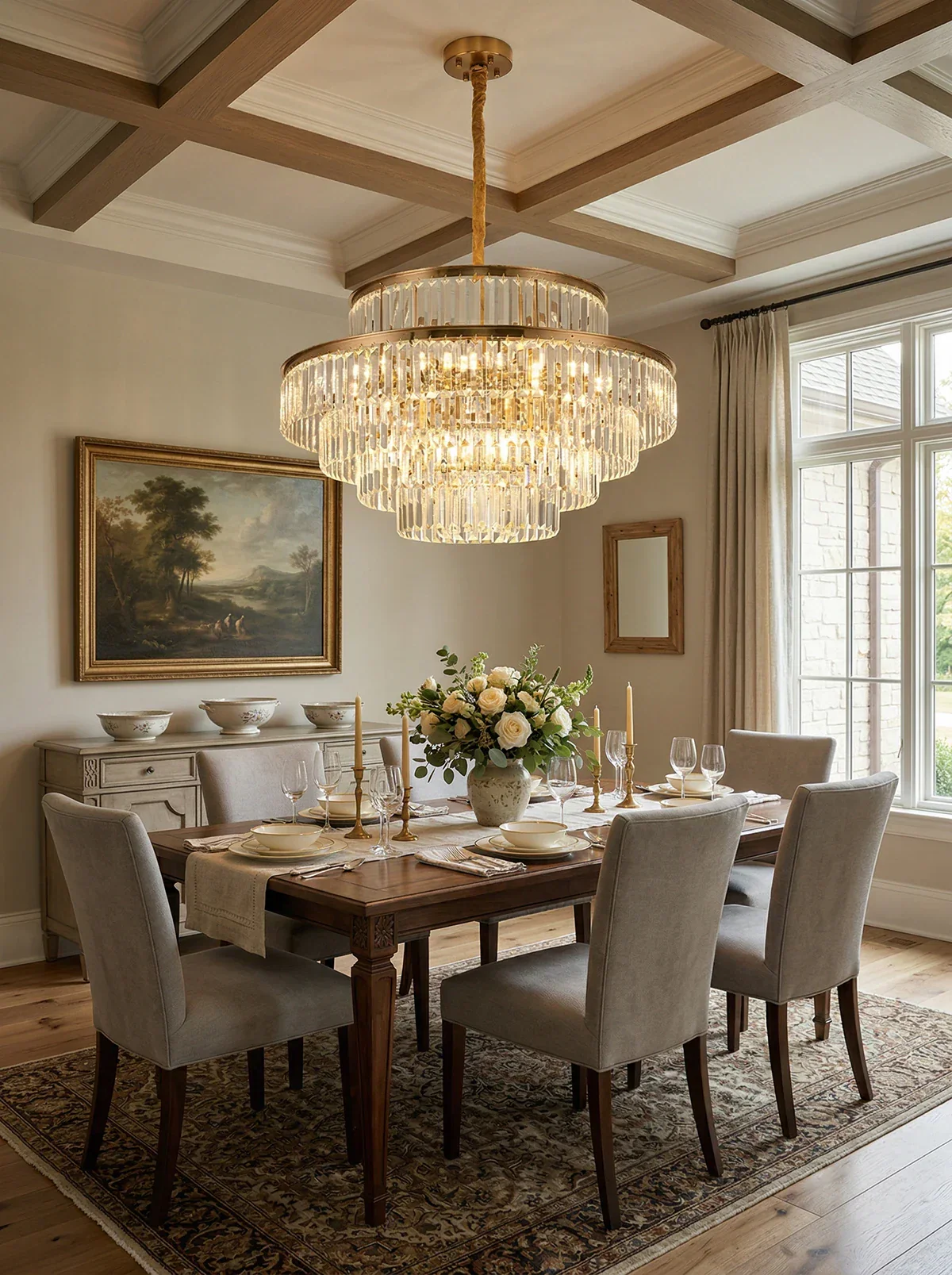 Modern Crystal Gold Chandelier - Image 4