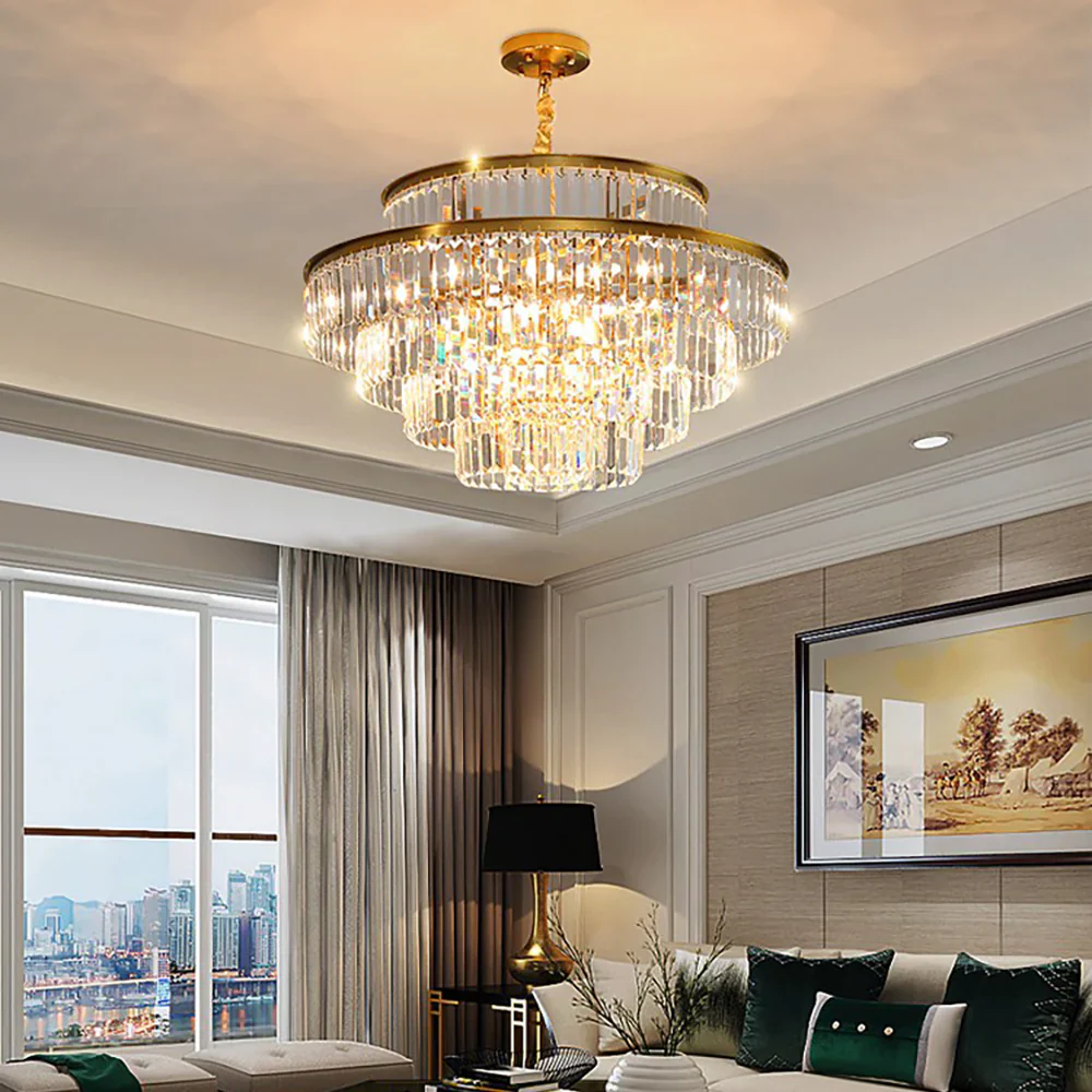Modern Crystal Gold Chandelier - Image 7