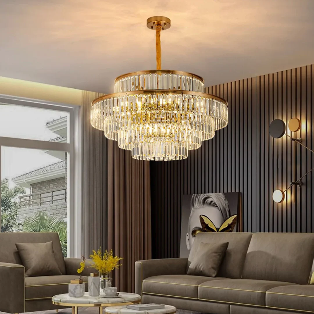 Modern Crystal Gold Chandelier - Image 8