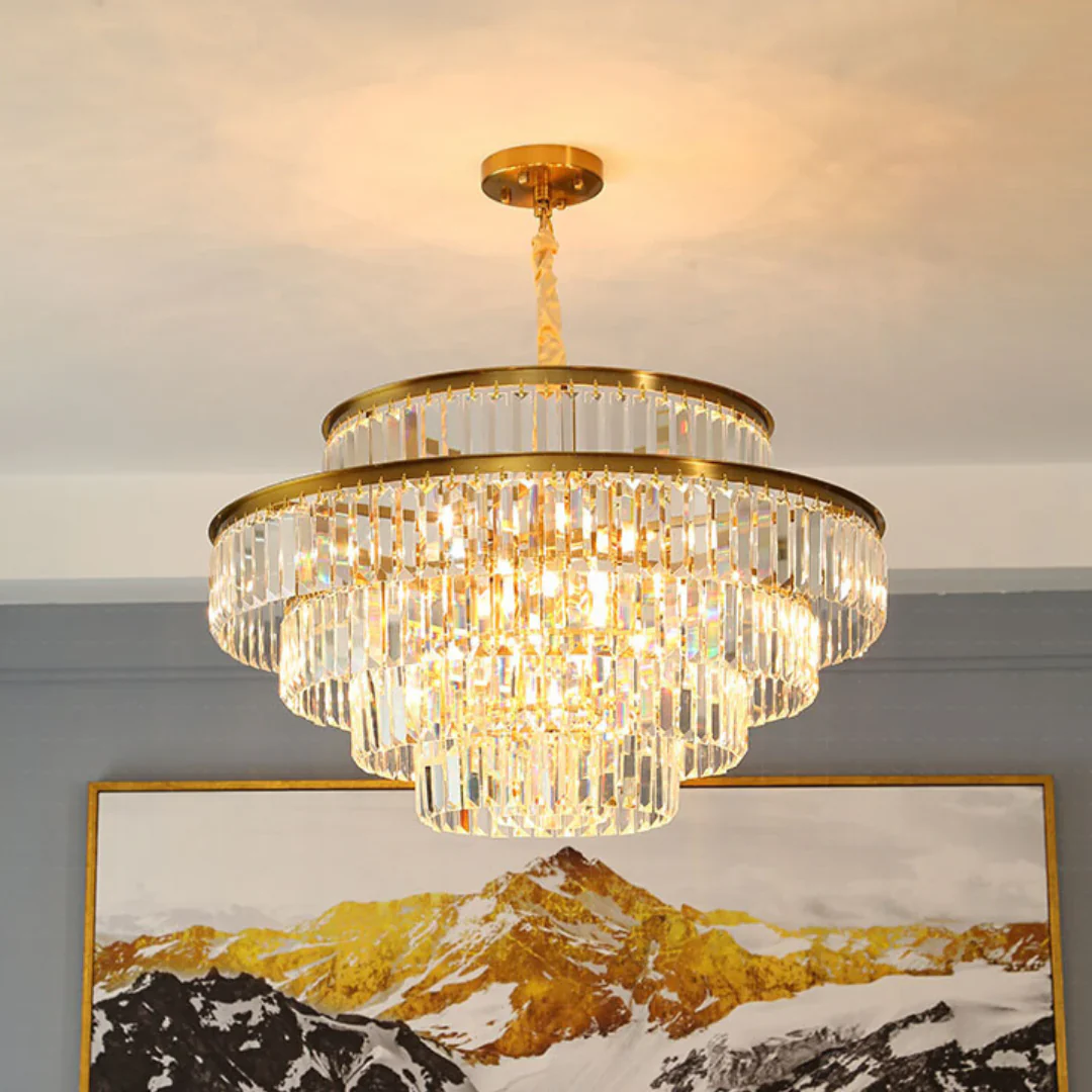 Modern Crystal Gold Chandelier - Image 9