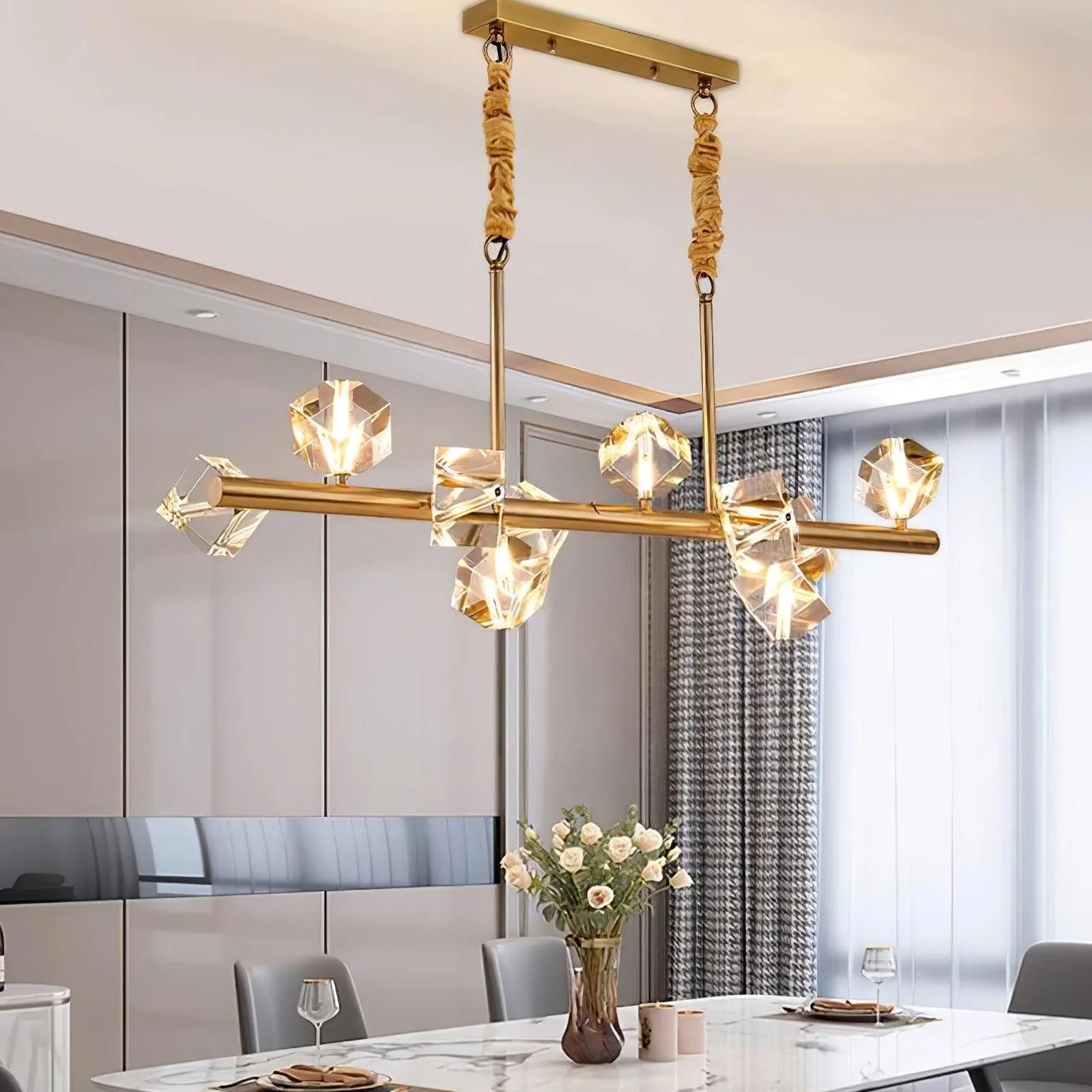 Modern Geometric Crystal Chandelier - Image 10