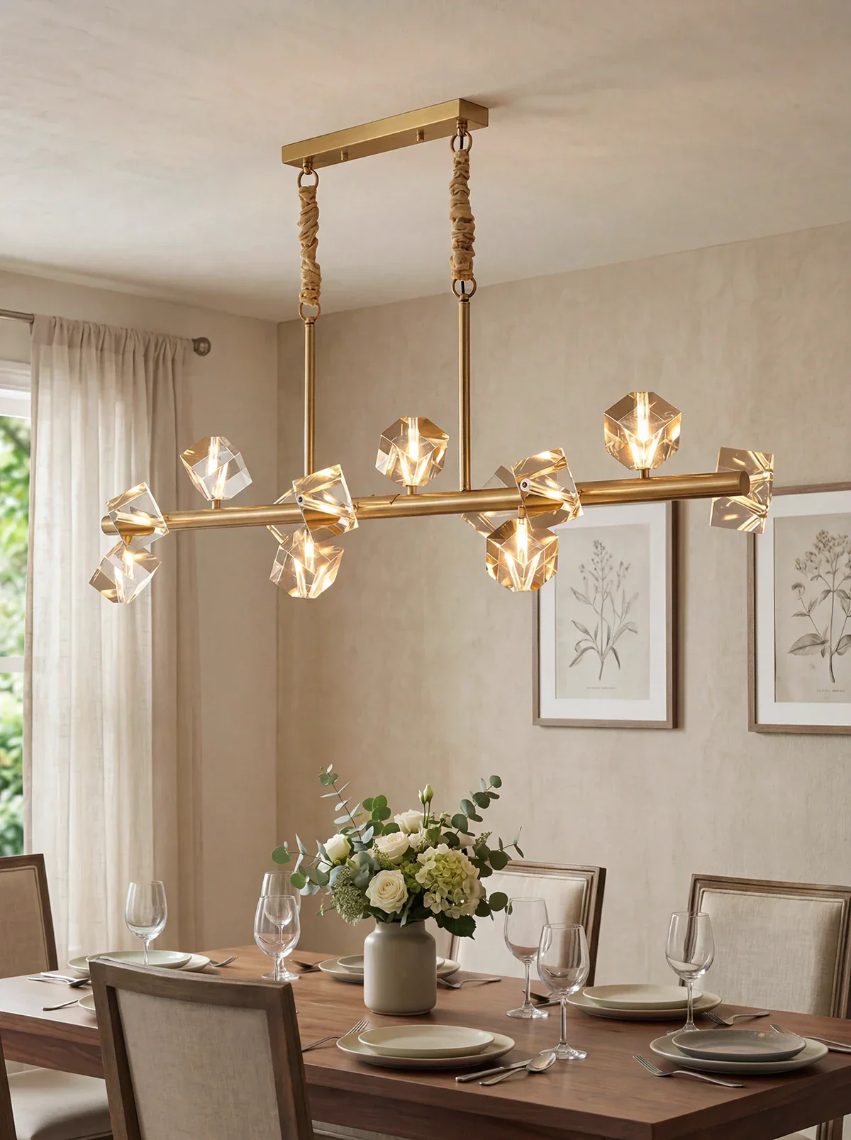 Modern Geometric Crystal Chandelier - Image 2