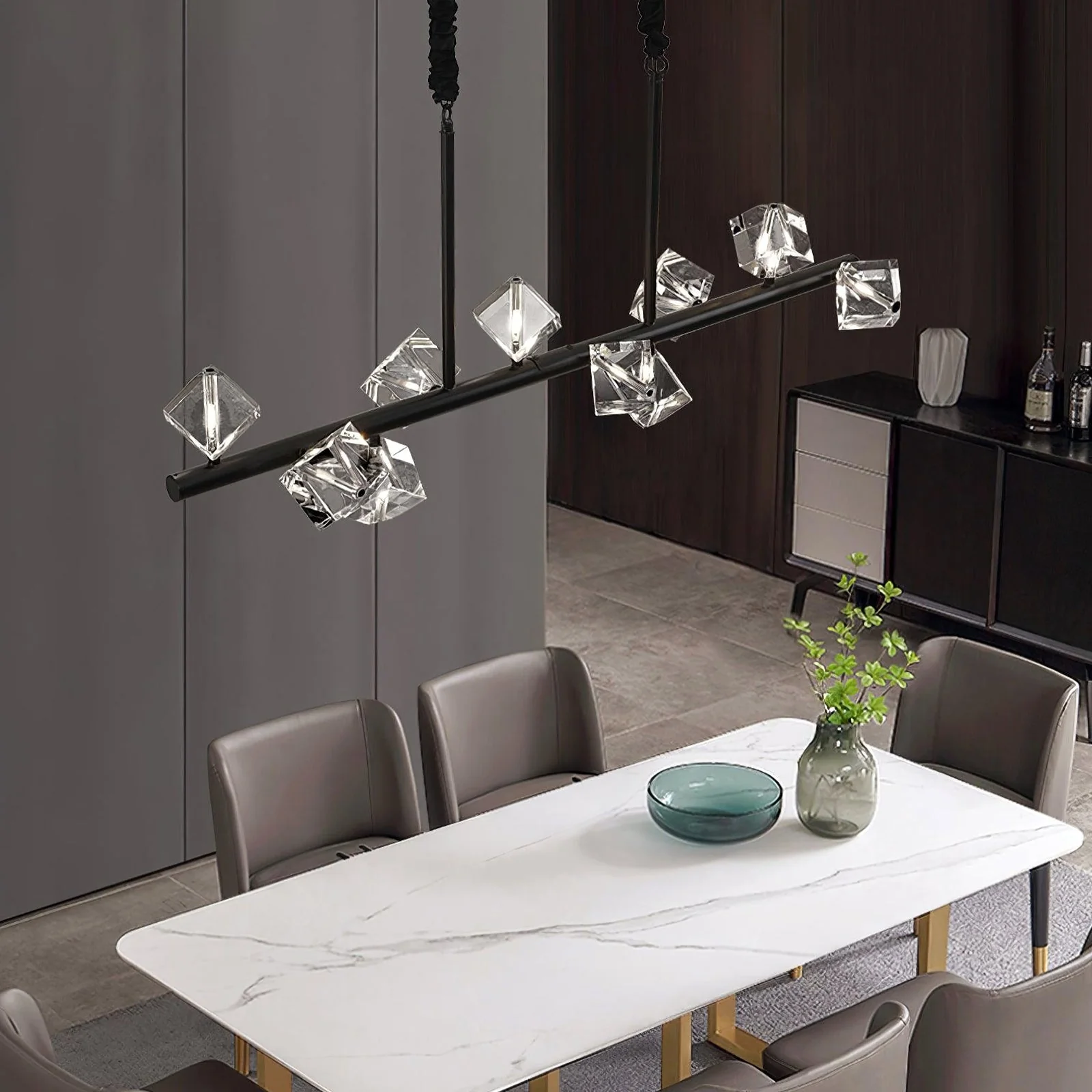 Modern Geometric Crystal Chandelier - Image 7