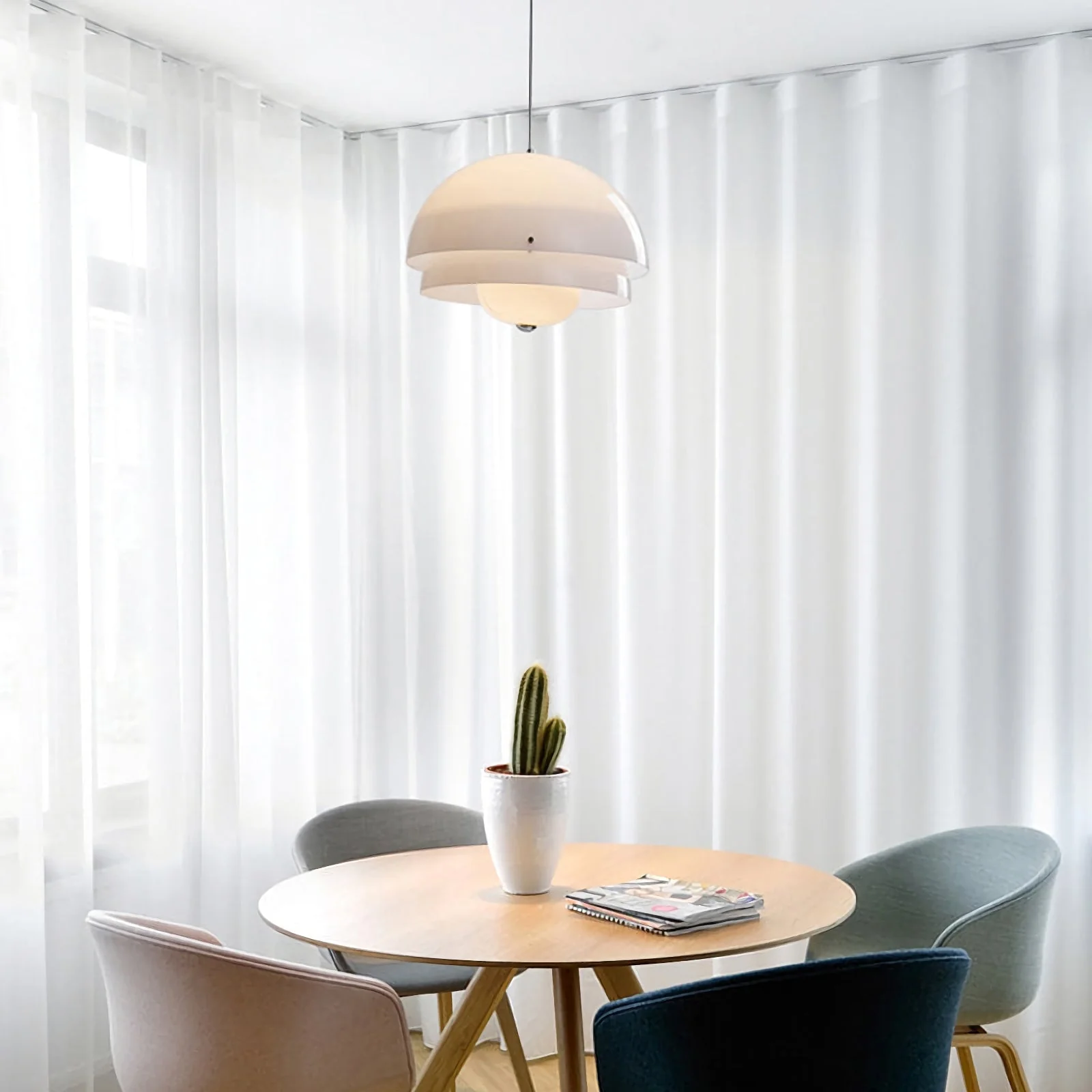 Modern Milk White Layer Pendant Lamp - Image 8