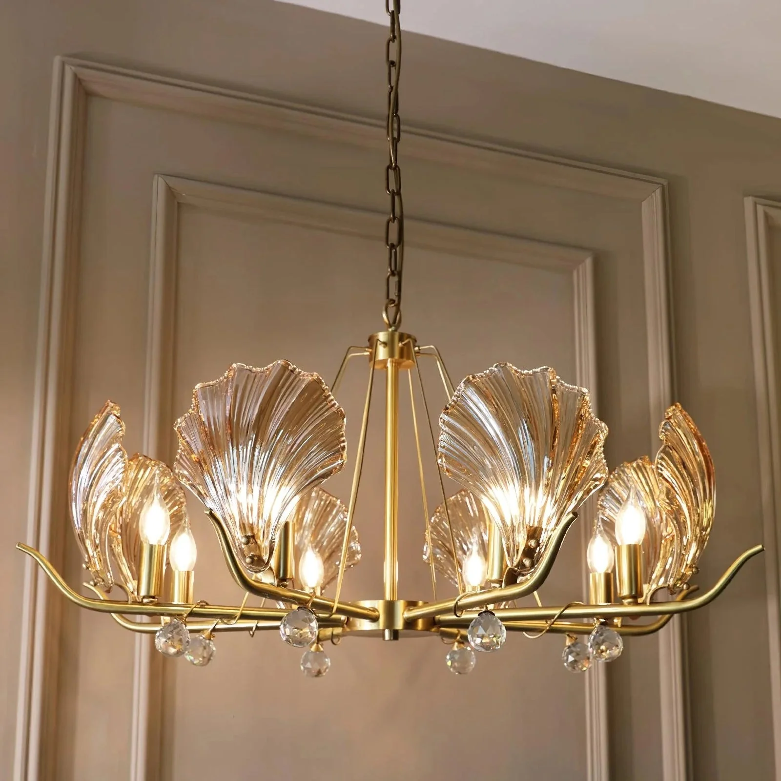 Modern Shell Glass Chandelier - Image 10