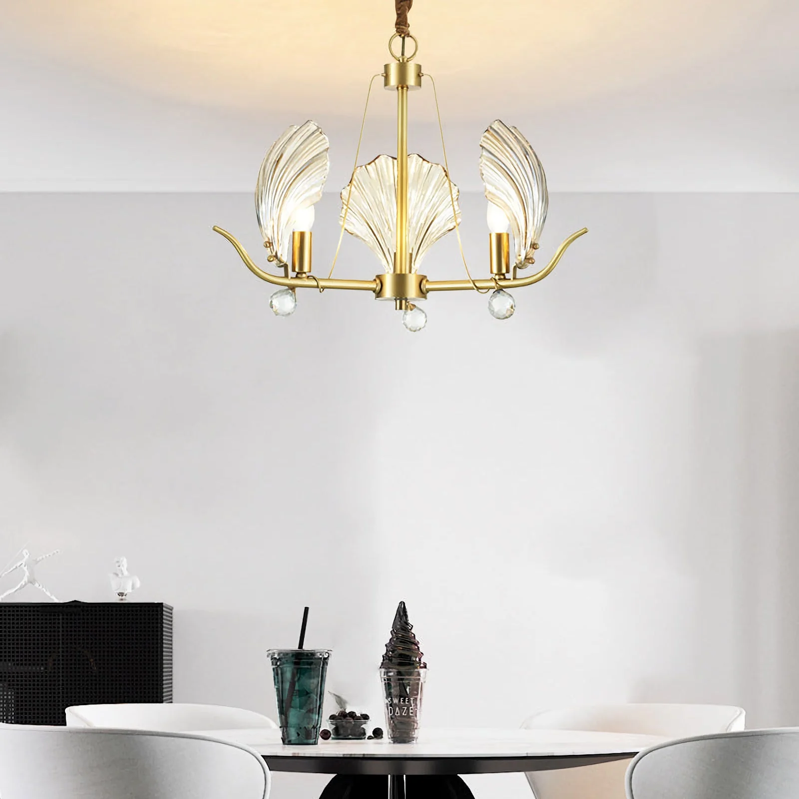 Modern Shell Glass Chandelier - Image 12