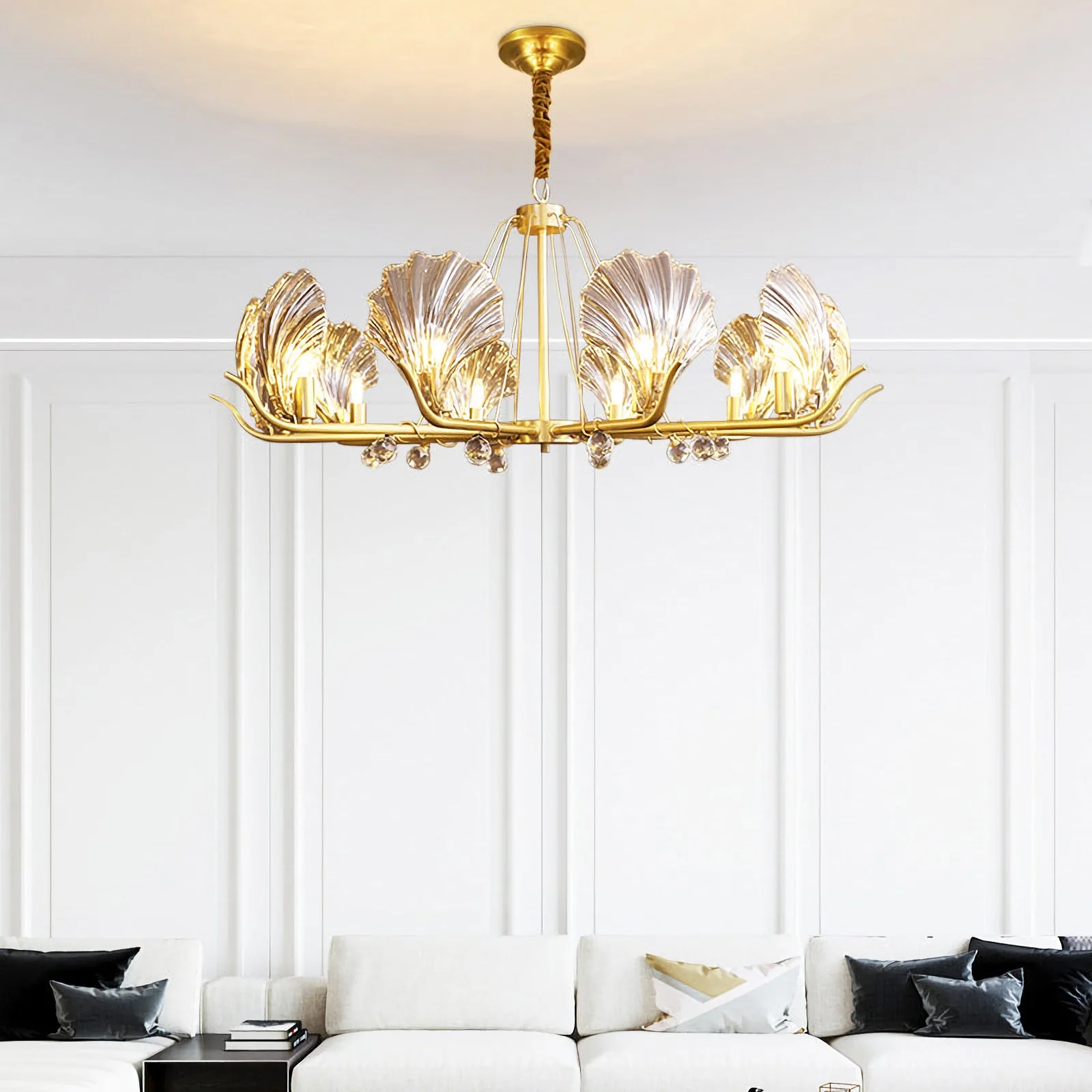 Modern Shell Glass Chandelier - Image 13