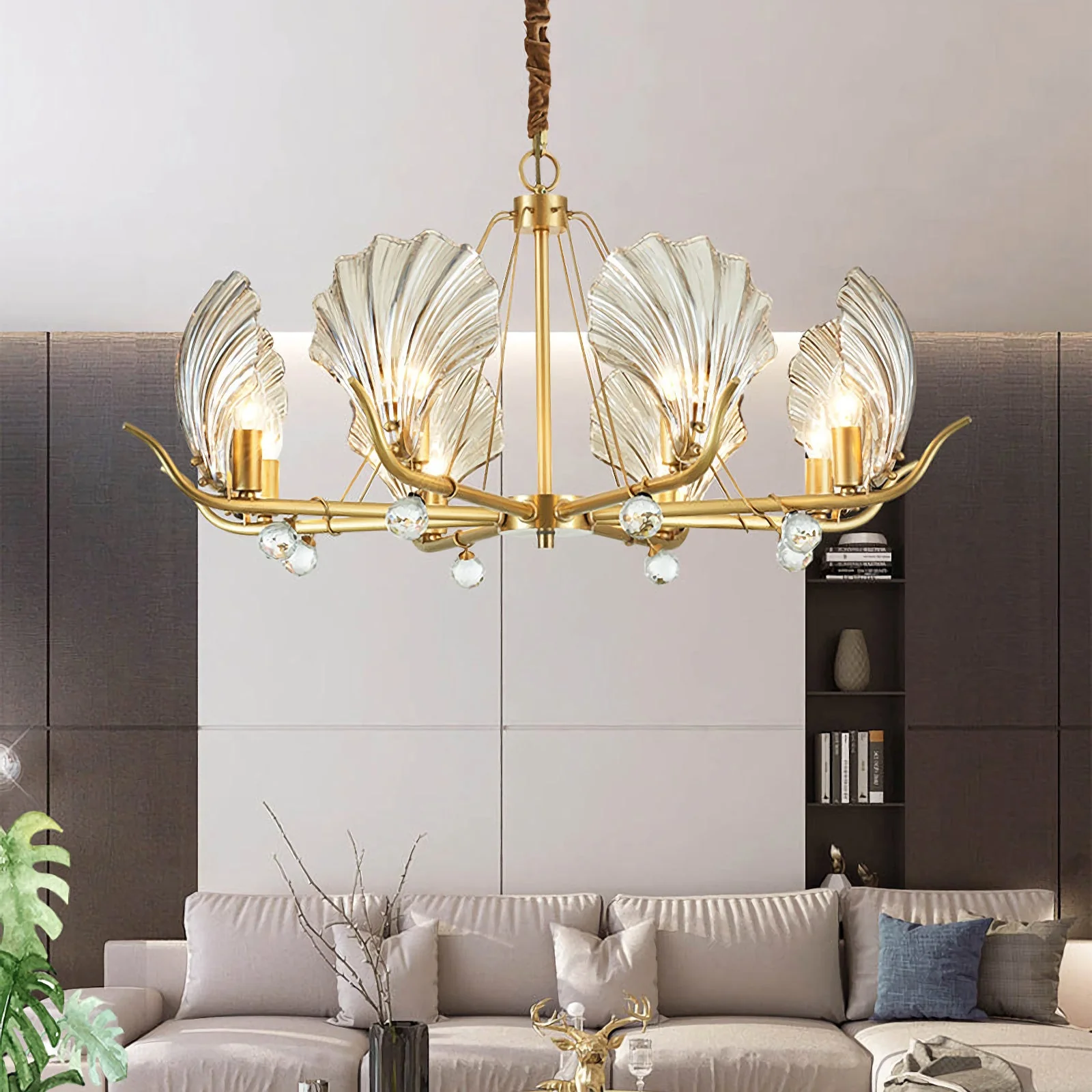 Modern Shell Glass Chandelier - Image 14