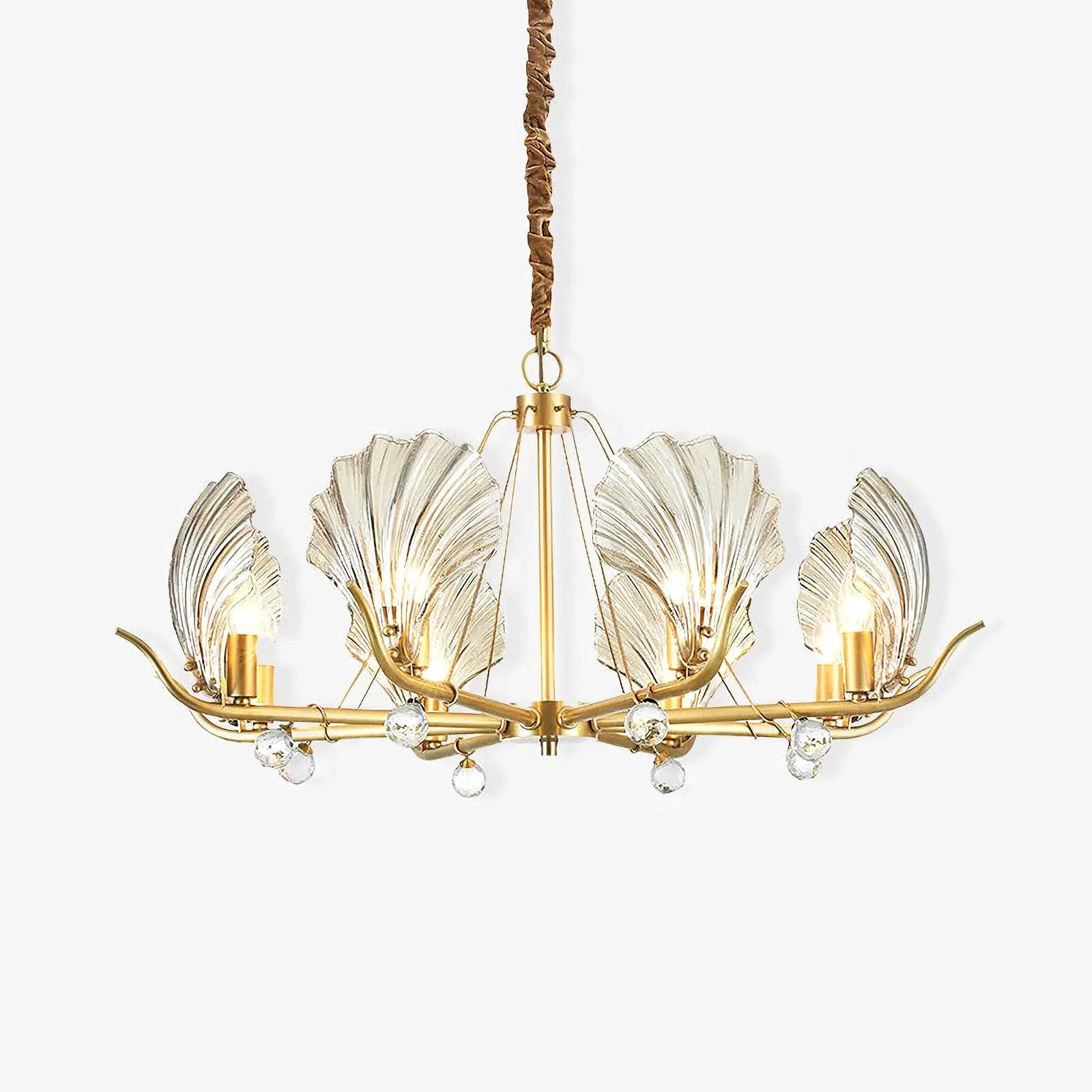 Modern Shell Glass Chandelier - Image 2