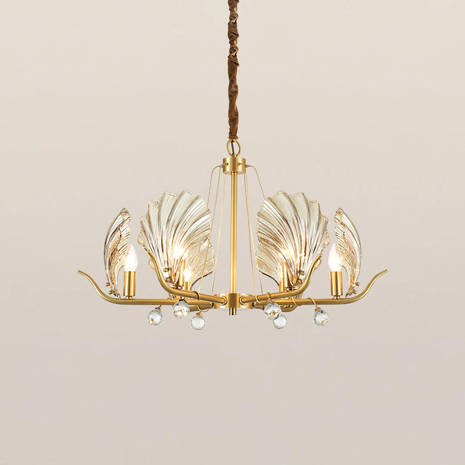 Modern Shell Glass Chandelier - Image 4