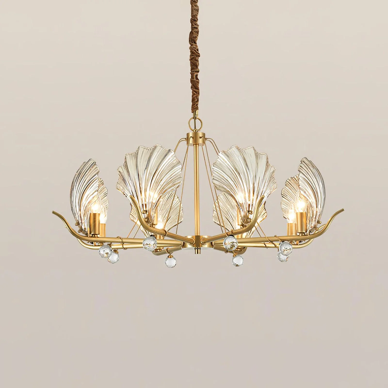 Modern Shell Glass Chandelier - Image 5