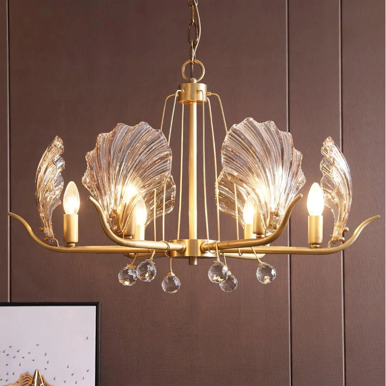 Modern Shell Glass Chandelier - Image 7