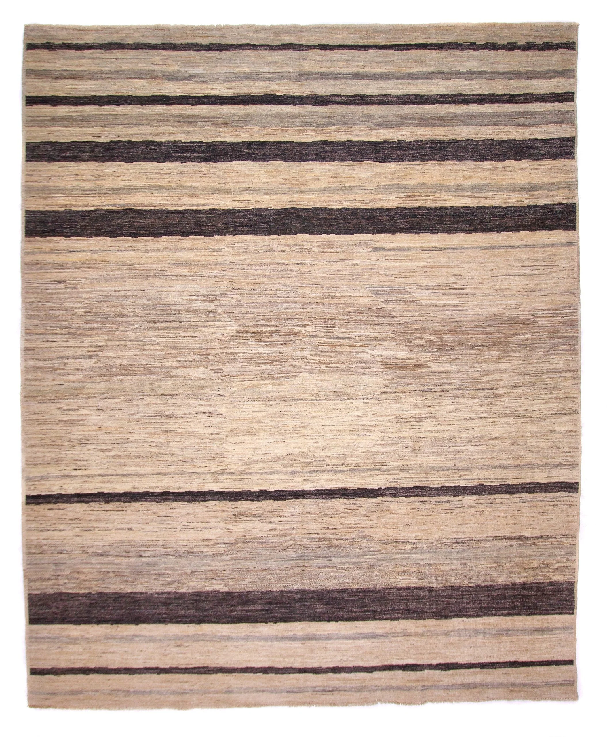 Modern Striped Gabbeh (8'02"x9'11") undyed/natural